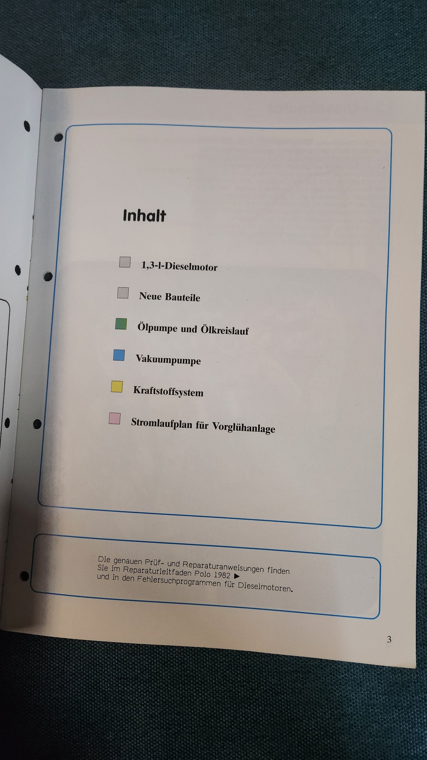 1.3 L Dieselmotor Selbststudienprogramm Nr. 89 Reparaturleitfaden Werkstattbuch