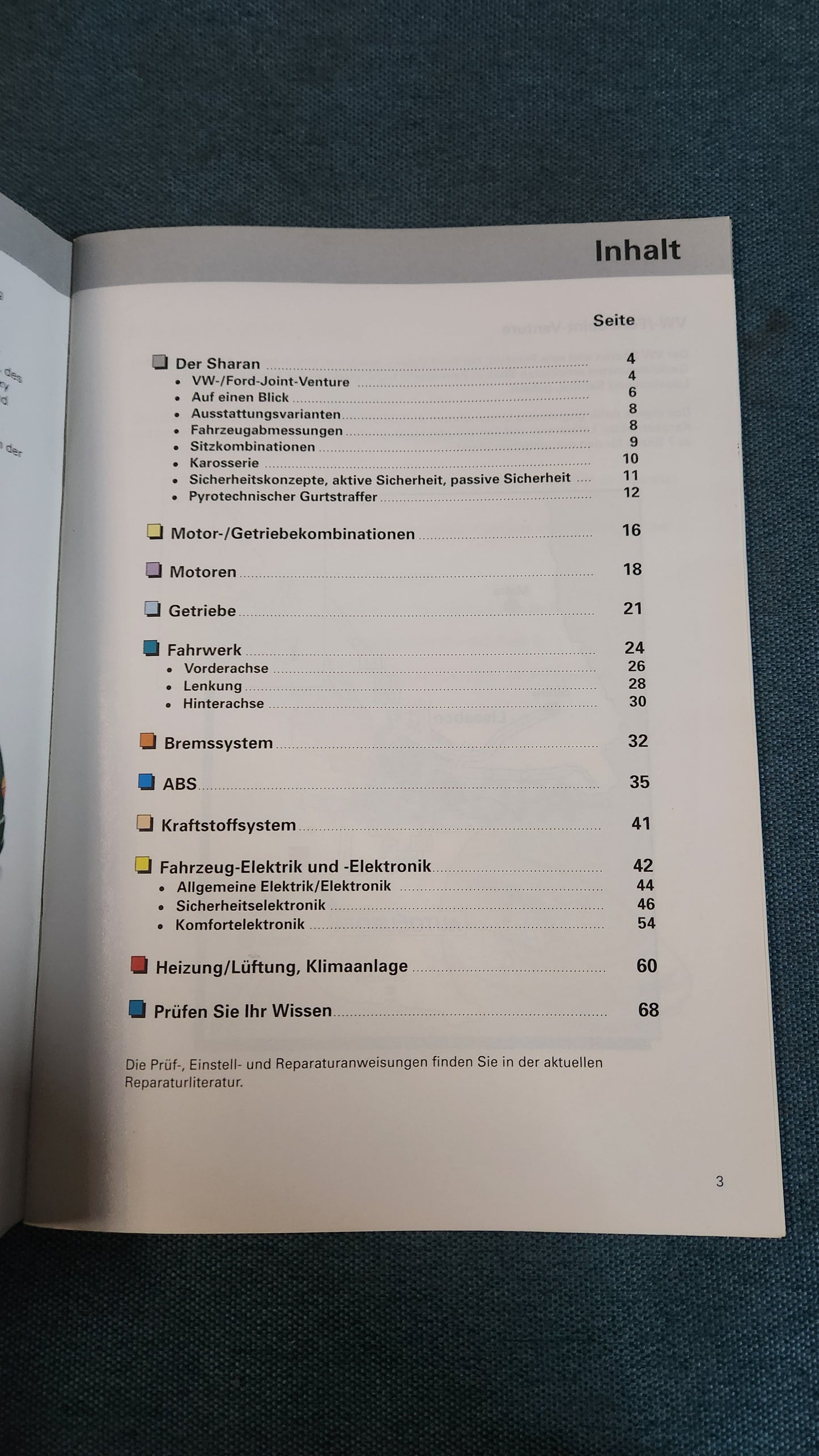 VW Sharan Selbststudienprogramm Nr. 169 Reparaturleitfaden Werkstattbuch