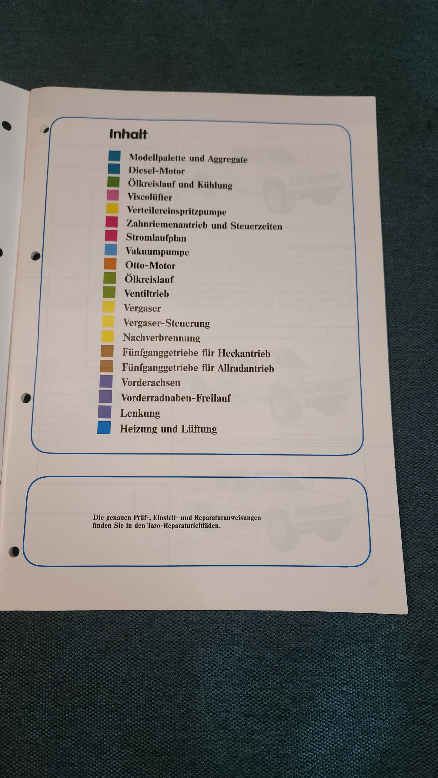 Vw Taro Selbststudienprogramm Nr. 108 Reparaturleitfaden Werkstattbuch