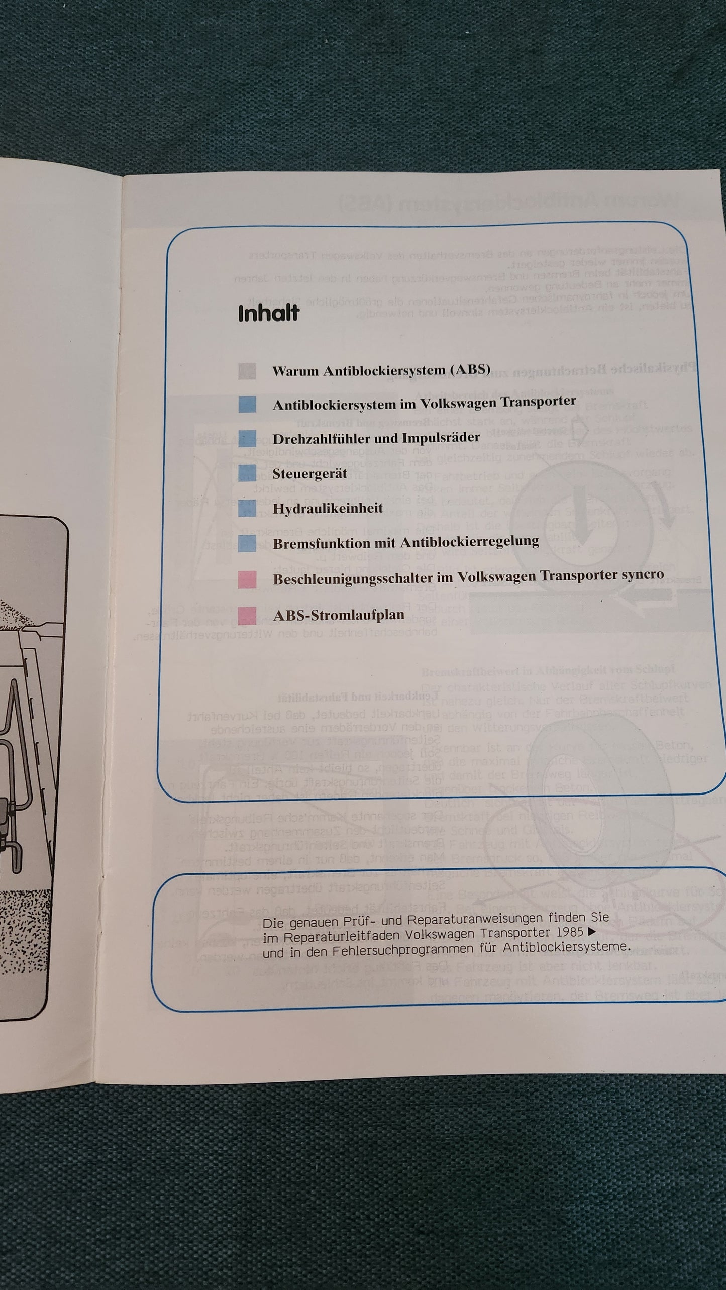 Antiblockiersystem (Bosch) im Volkswagen Transporter T3 Selbststudienprogramm Nr. 86 Reparaturleitfaden Werkstattbuch