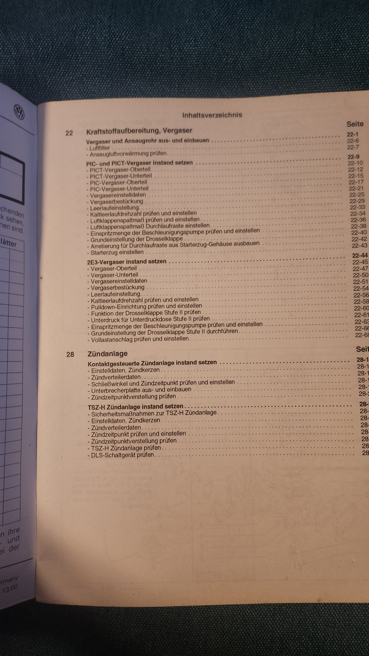 Golf 1/Jetta1/Scirocco1/2 FA FJ GF GG GS HK Motor Reparaturleitfaden Werkstattbuch