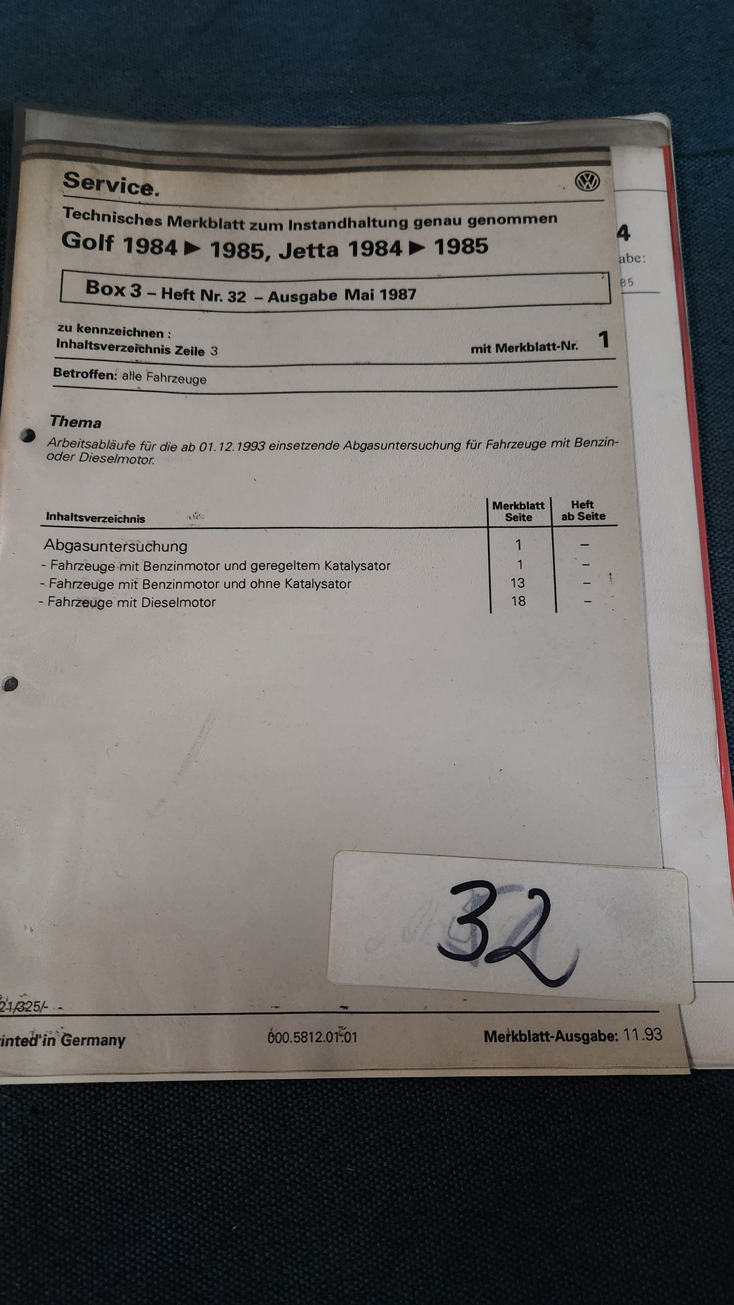 Golf 2 /Jetta 2 Technisches Merkblatt Instandhaltung genau genommen Reparaturleitfaden Werkstattbuch