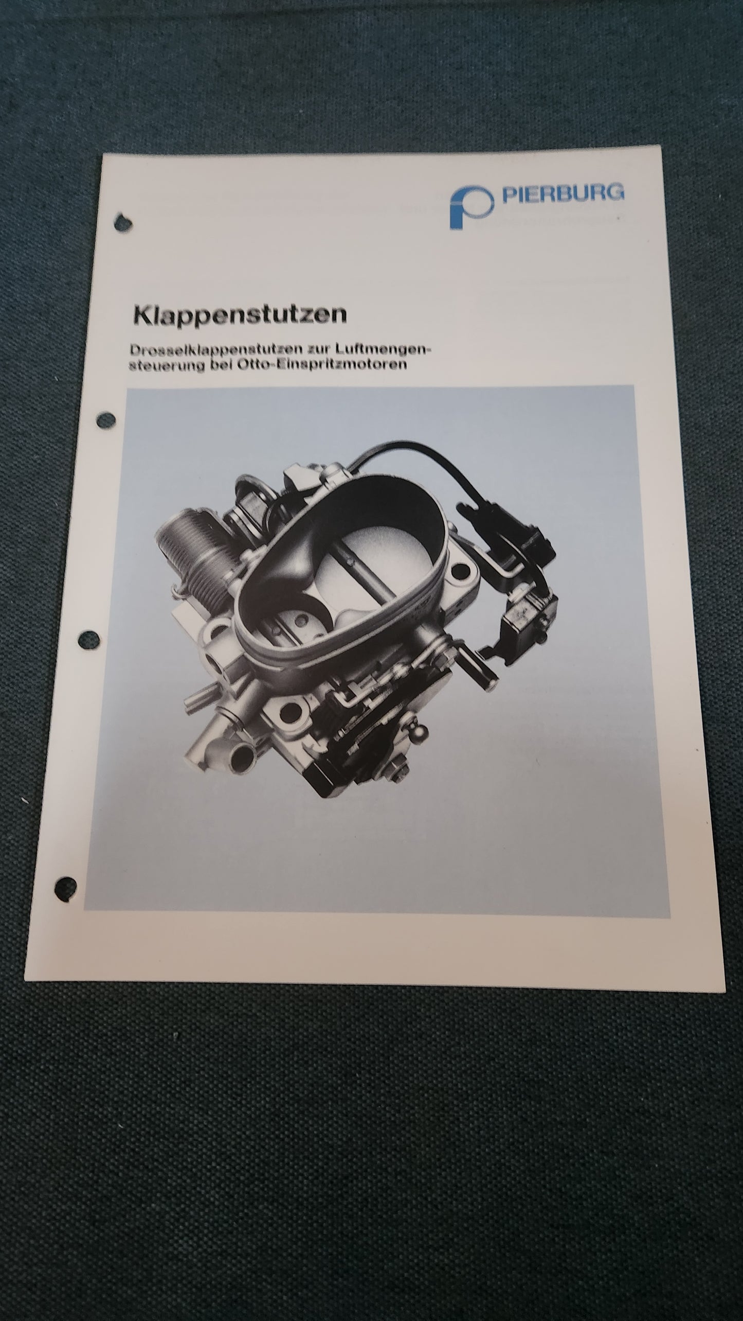 Klappenstutzen Drosselklappenstutzen zur Luftmengensteuerung bei Otto Einspritzmotoren Pierbug Reparaturleitfaden Werkstattbuch