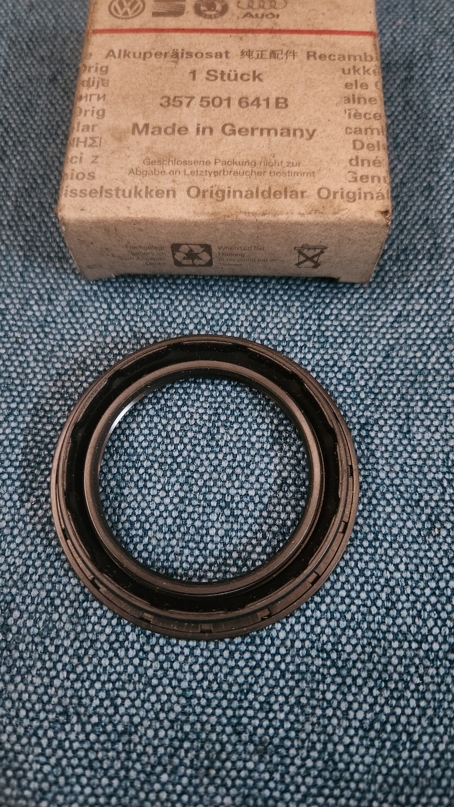 Wellendichtring Käfer/Golf/Jetta/Scirocco/1/2/3/Vento/Passat/B1/B2/B3/B4/3B/BG/Polo/1/86C/6N/Audi 80/90/B1/B2/B3/B4/100/200/C2/C3/C4 357501641B Nos G7