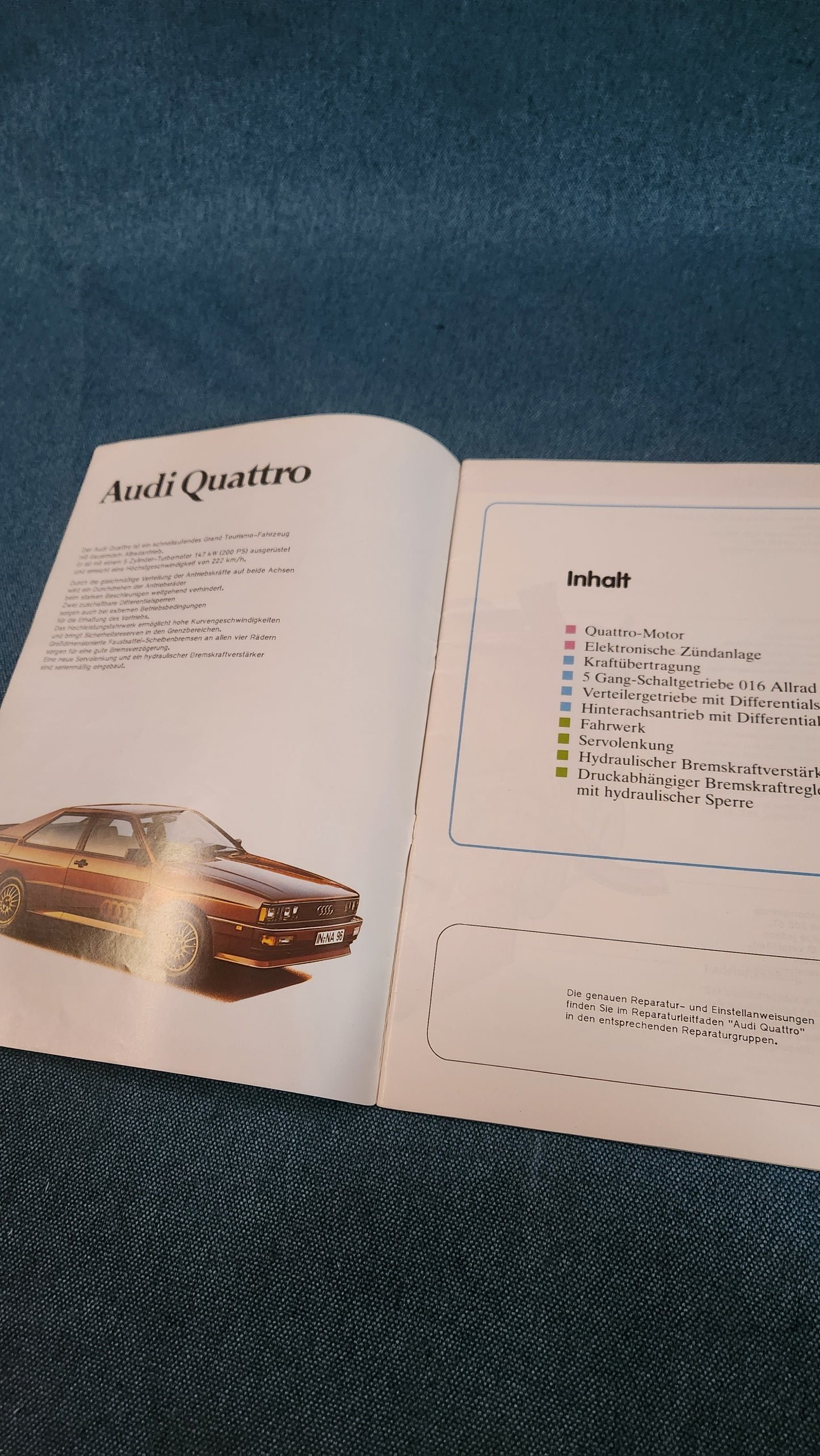 Audi 80/90 B2 Typ 85 Quattro Selbststudienpogramm Werkstattbuch Reparaturleitfaden