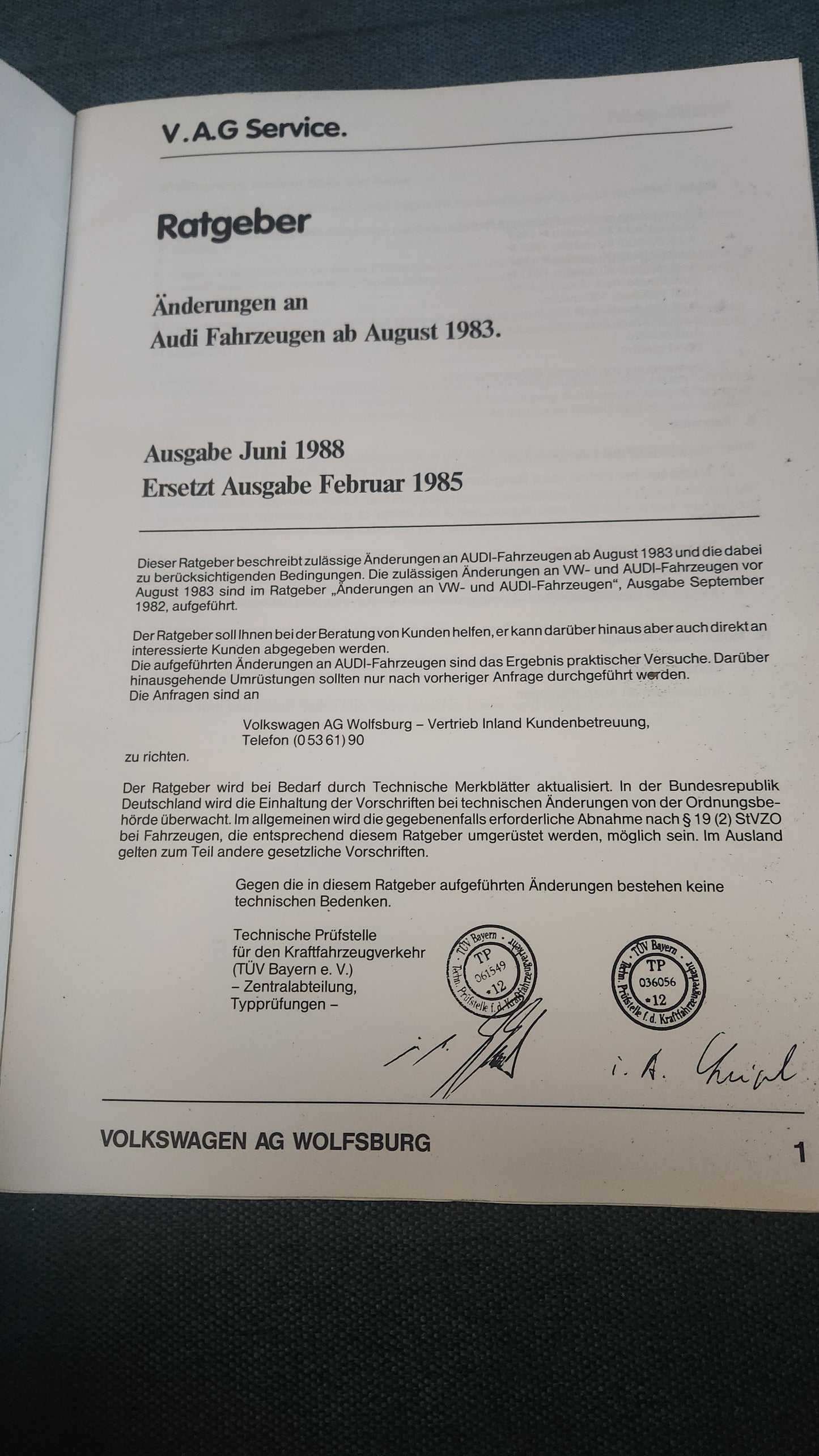 Ratgeber Änderung an Audi Fahrzeugen Audi 80/90 B3/B4 Coupe Quattro Audi 100/200 C4 V8 Werkstattbuch