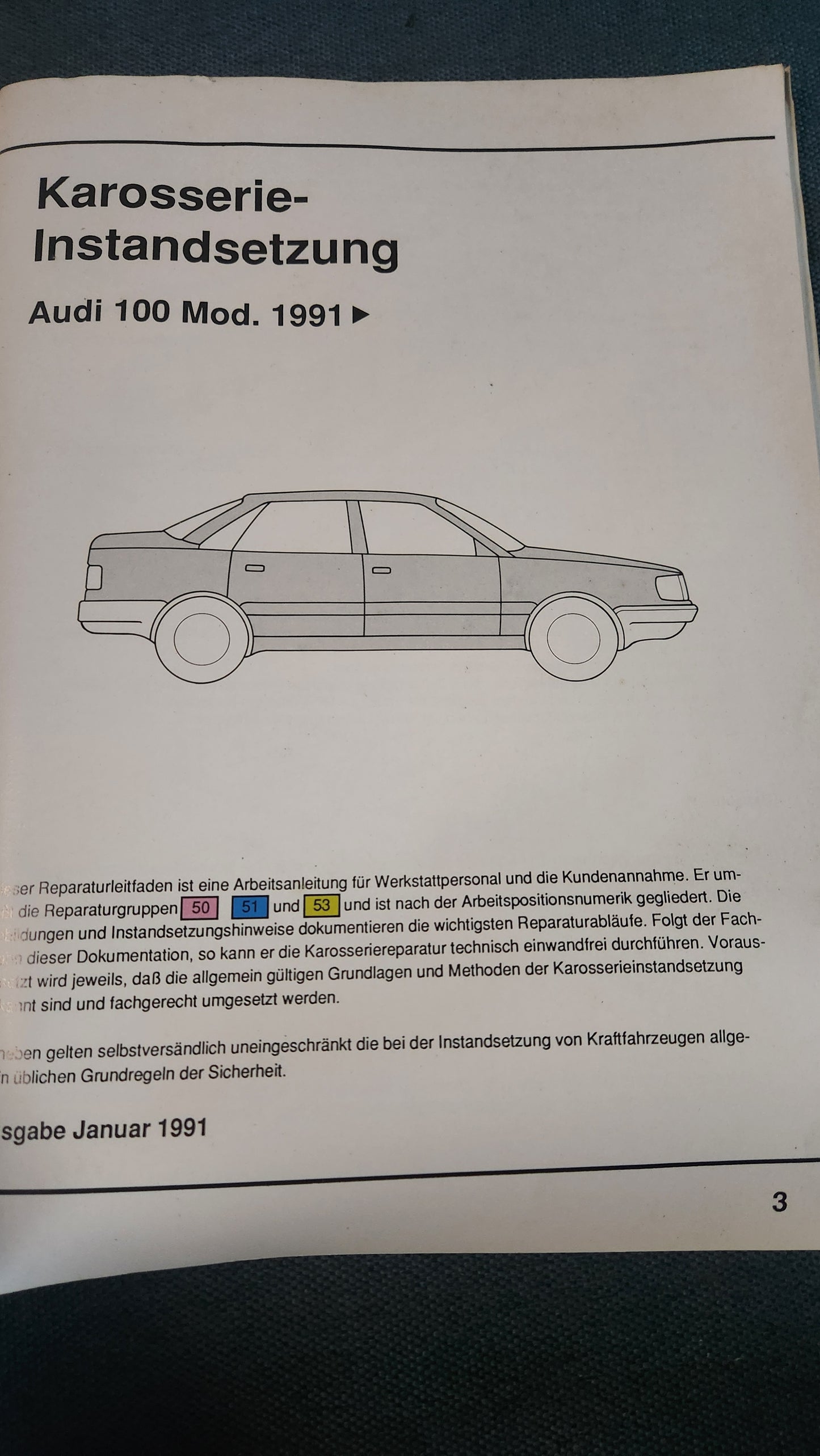 Audi 100 C4 Karosserie Instandsetzung Reparaturleitfaden Werkstattbuch