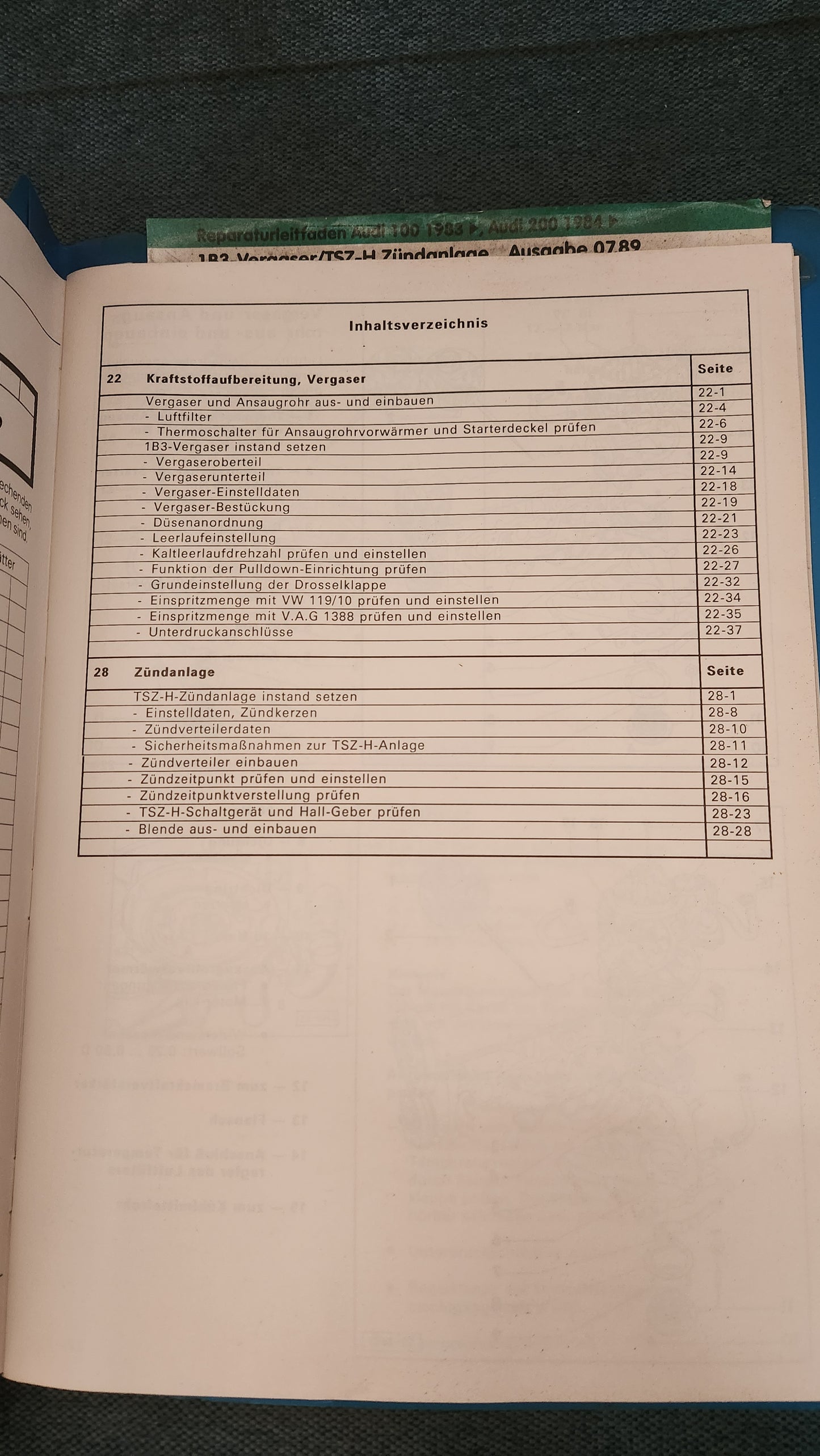Audi 100/200 C3 DR Motor Reparaturleitfaden Werkstattbuch