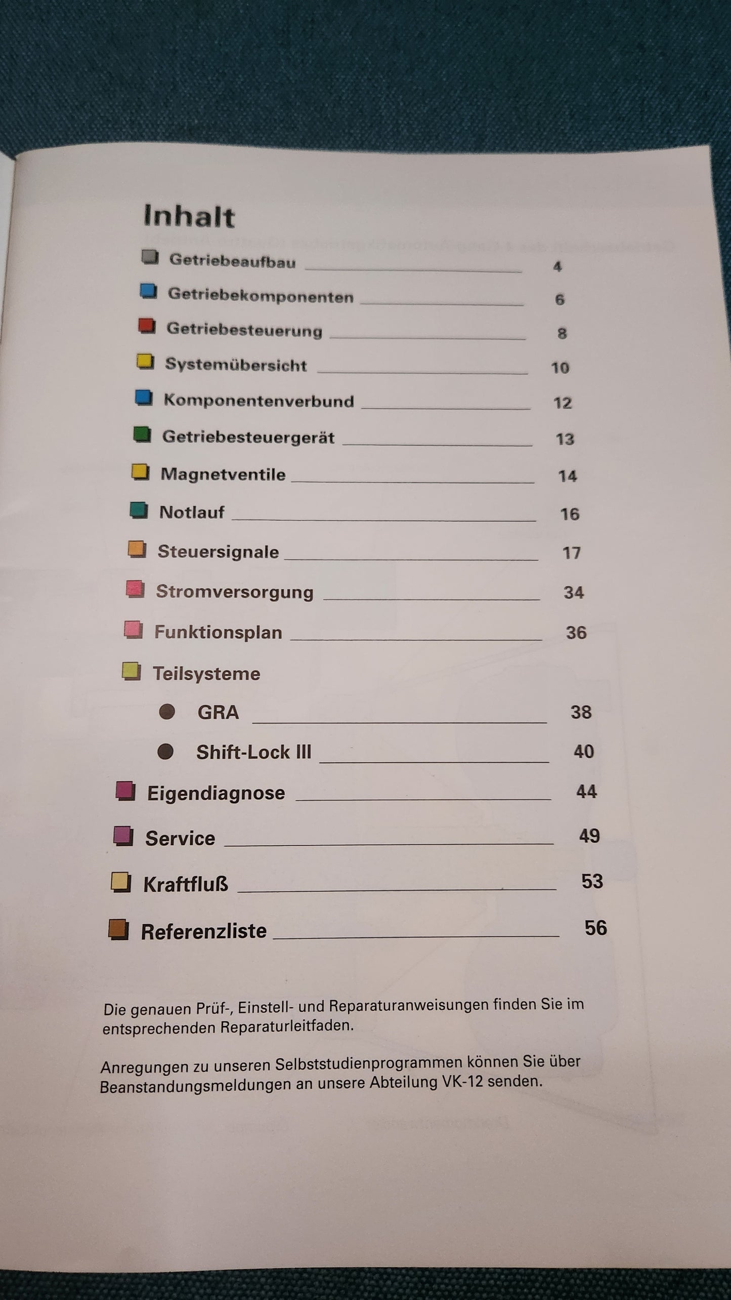 Automatikgetriebe 01F und 01K Selbststudienpogramm Nr. 149 Werkstattbuch Reparaturleitfaden