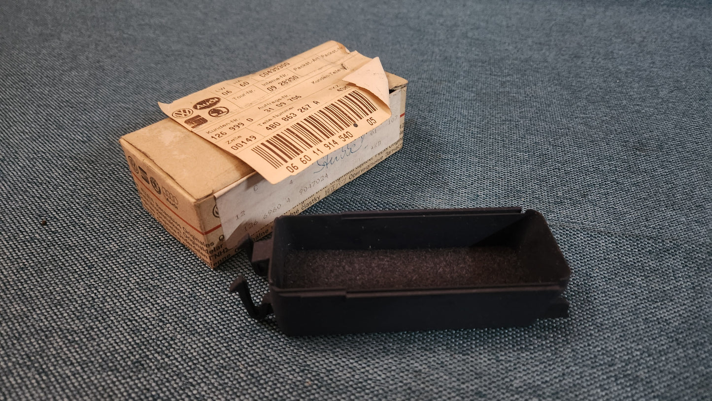 Audi A6 C5 storage compartment center console, blue NOS