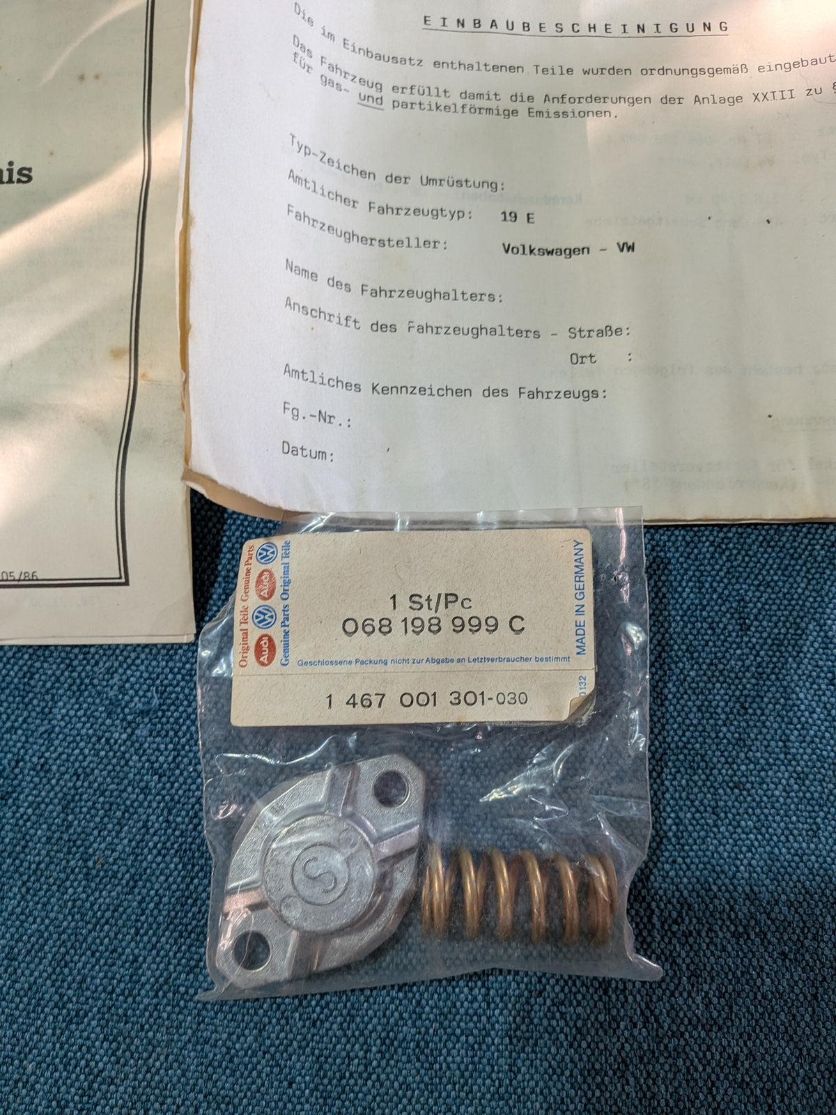 Ëmbau-Set Asprëtzversteller Golf/Jetta/1/2 068198999C NOS B4