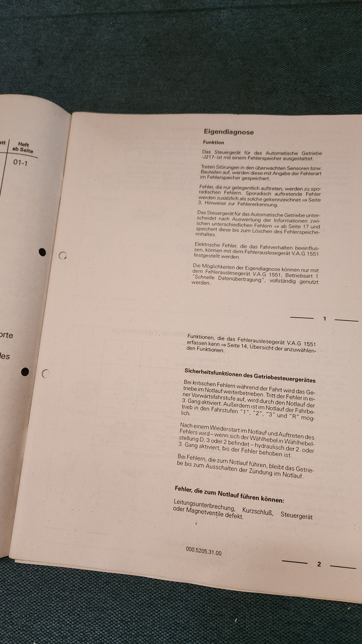 Audi 80/90 B3 Automatisches Getriebe 097 Werkstattbuch Reparaturleitfaden