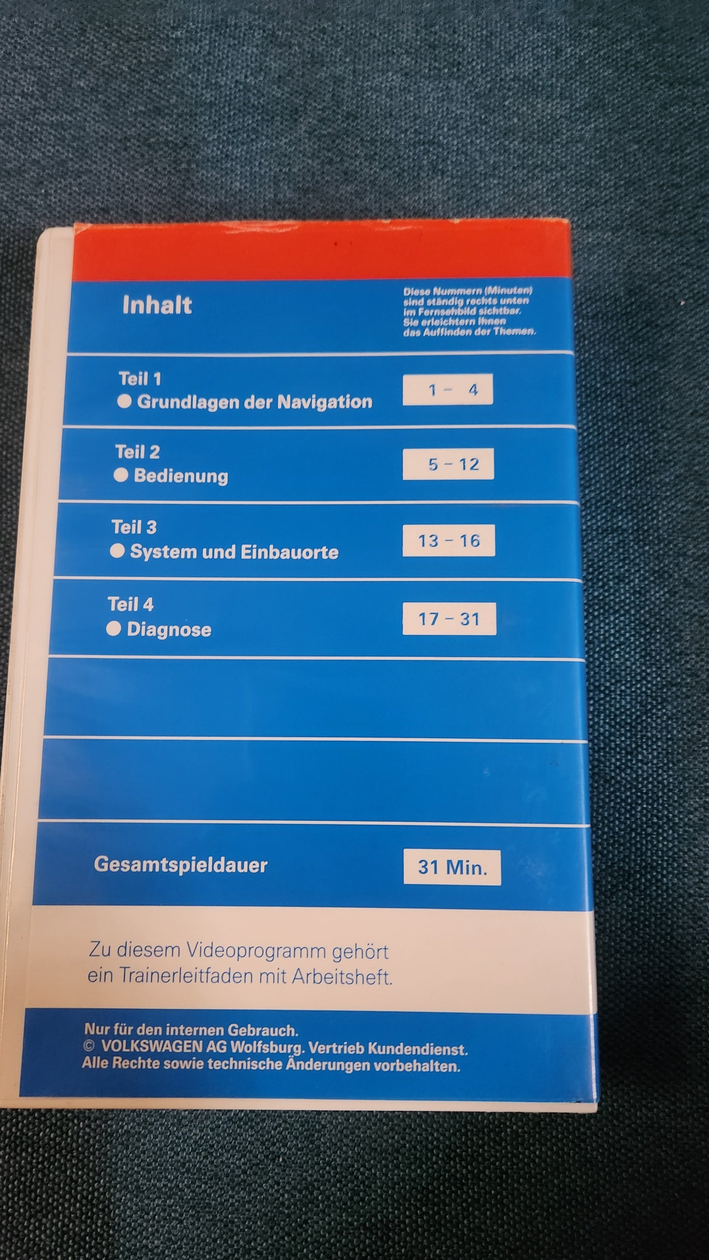 Navigationssystem bei Volkswagen und Audi Reparaturleitfaden Werkstattfilm VHS