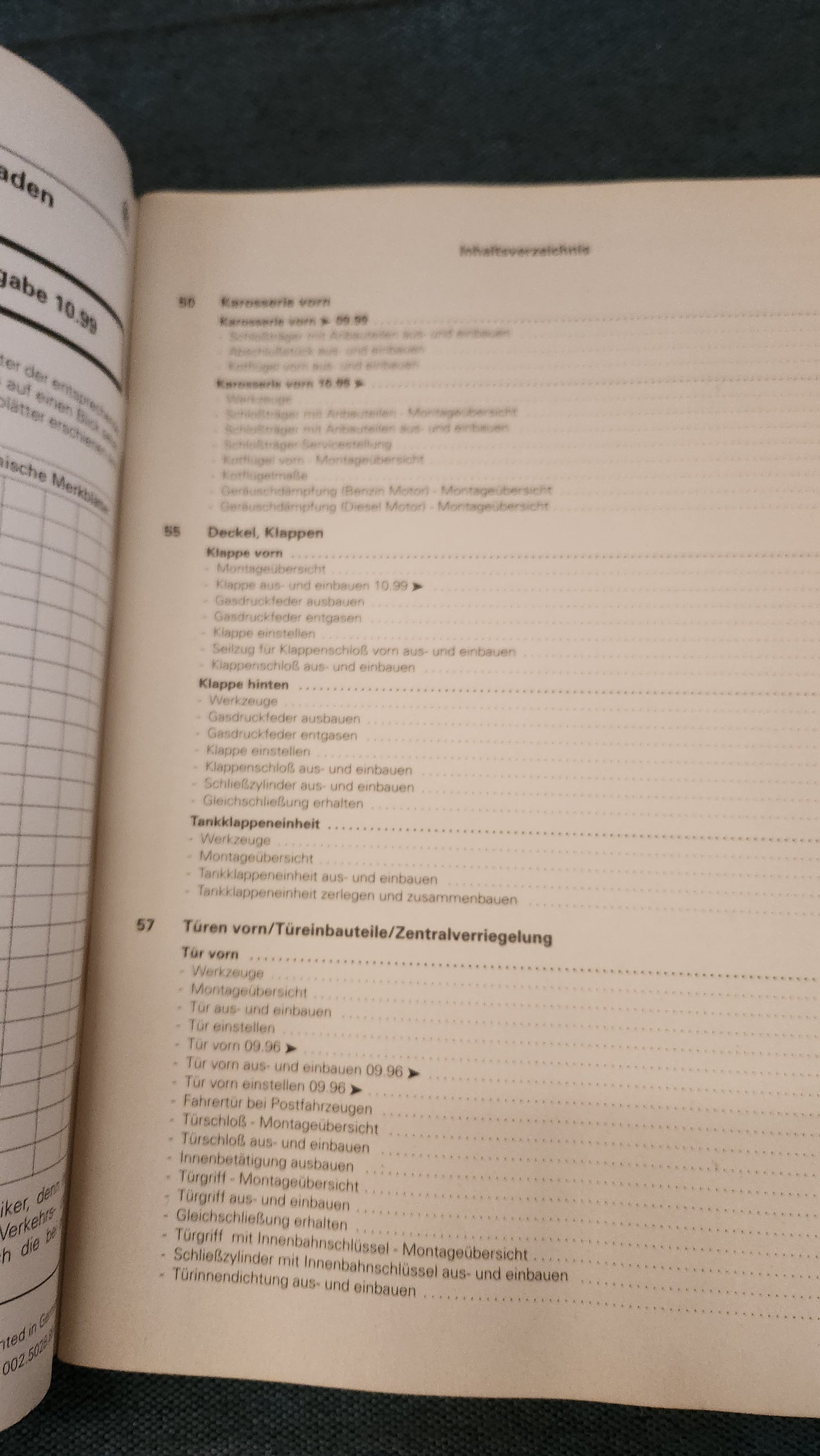 Polo 6N Karosserie Montagearbeiten Außen Reparaturleitfaden Werkstattbuch