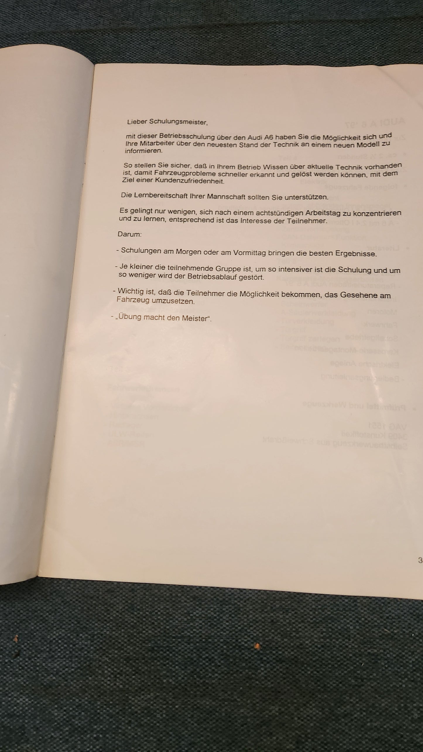 Der Audi A6 C5 Betriebsschulung Buch Werkstattbuch