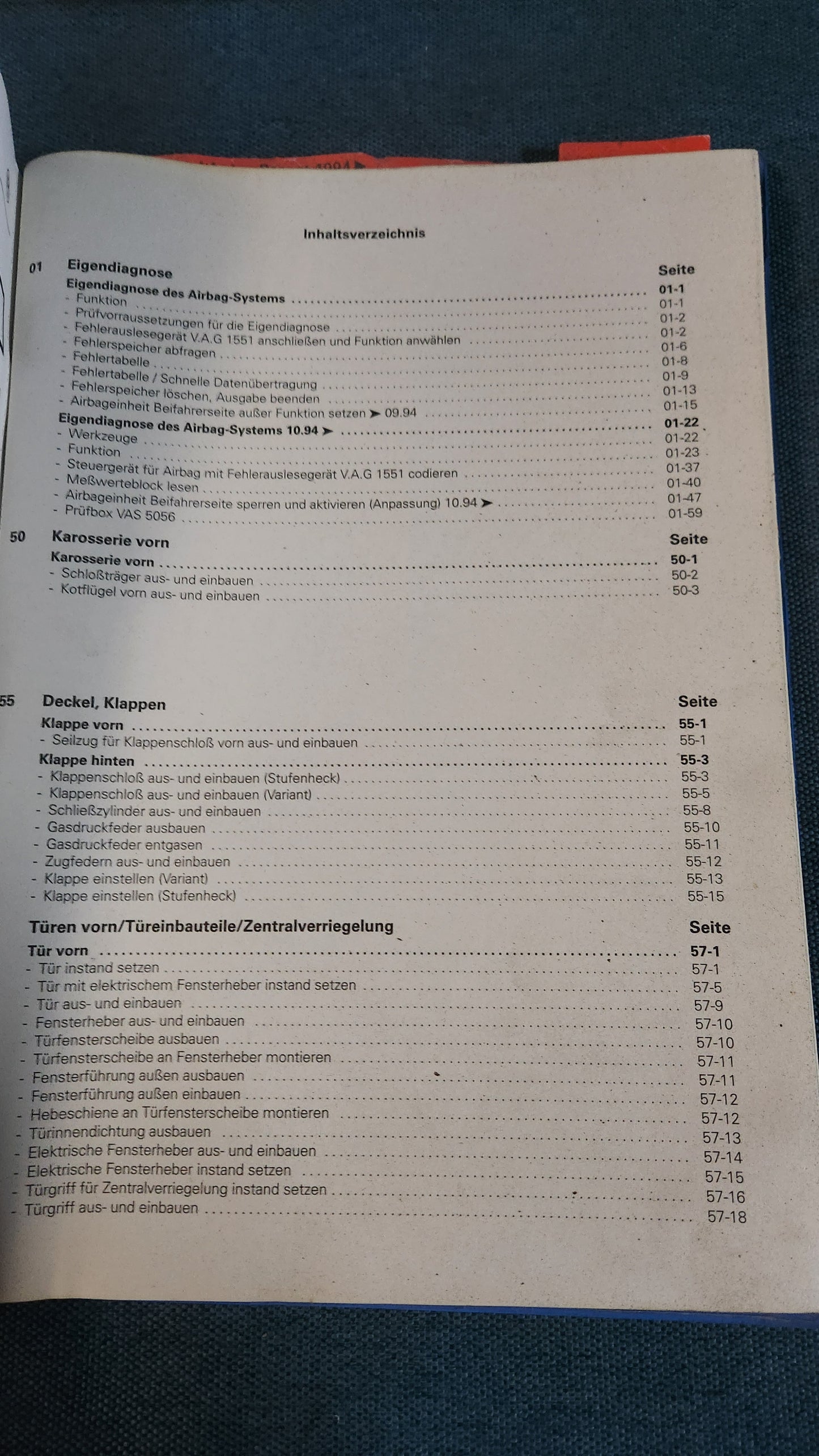 Passat 3B/BG Karosserie Montagearbeiten Reparaturleitfaden Werkstattbuch