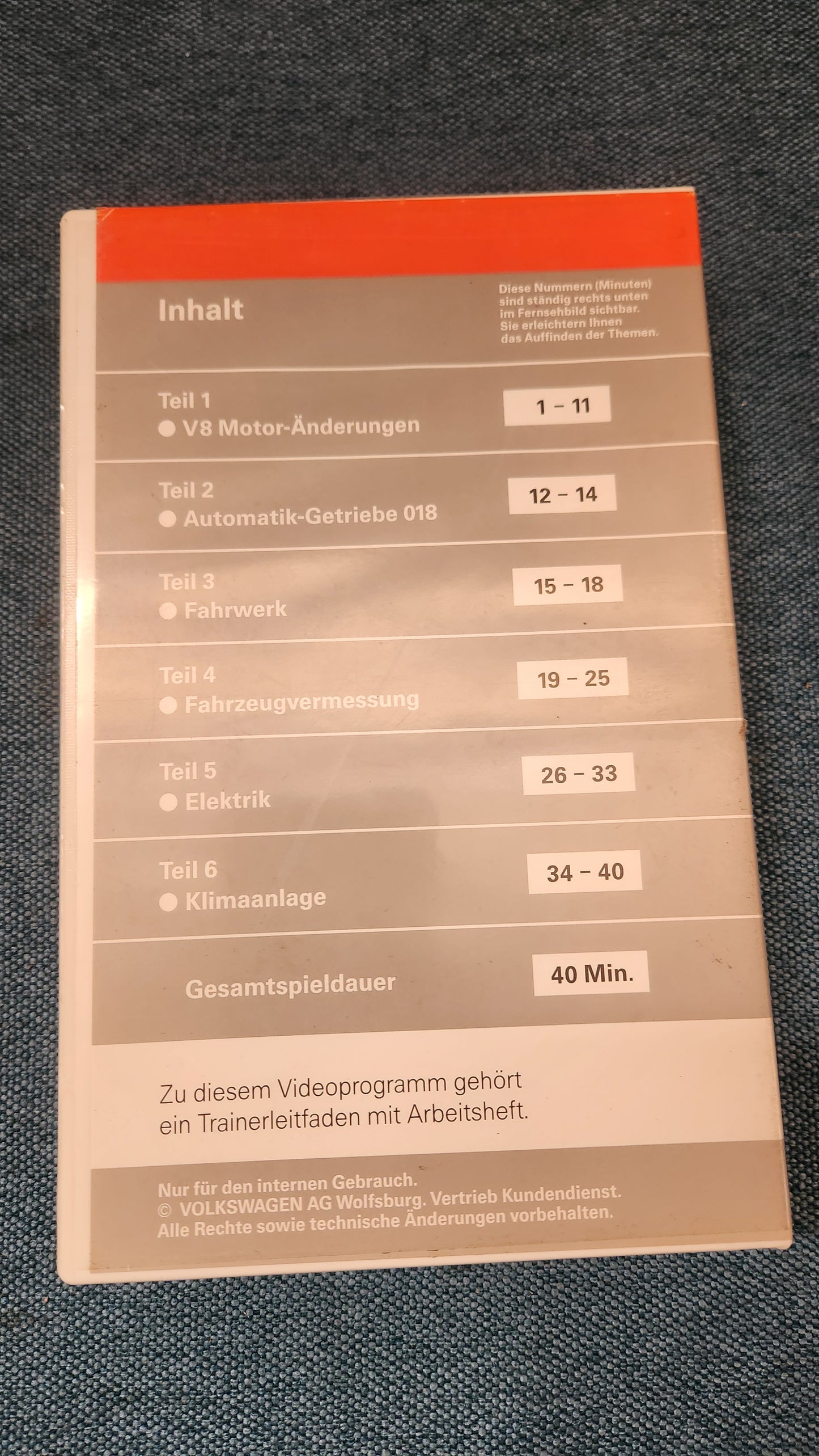Audi A8 D2 Reparaturleitfaden Werkstattfilm VHS
