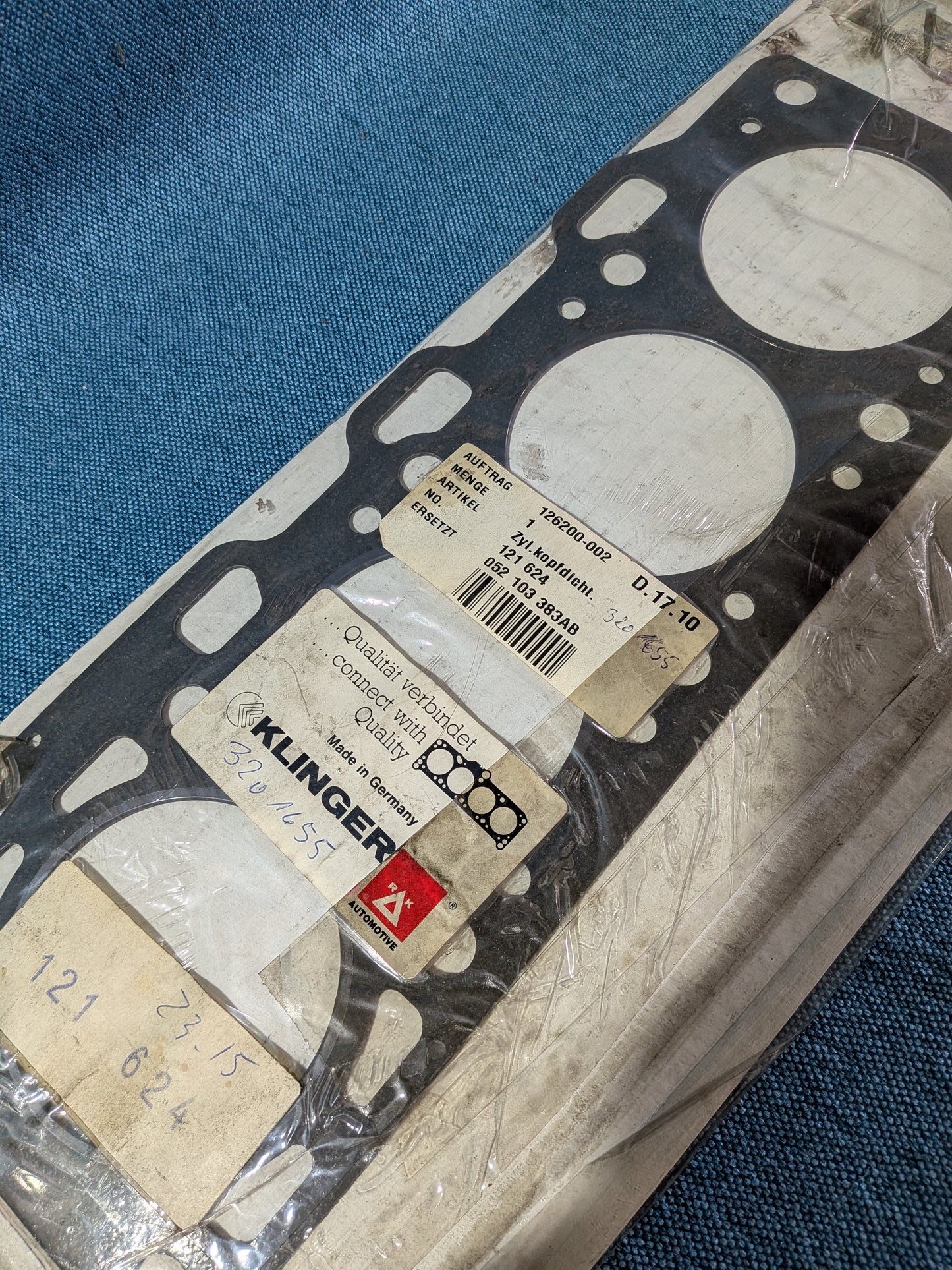 Cylinder Head Gasket Klinger Golf/Jetta/1/Polo1/Audi 50 1.1L 052103383AB NOS/New F10