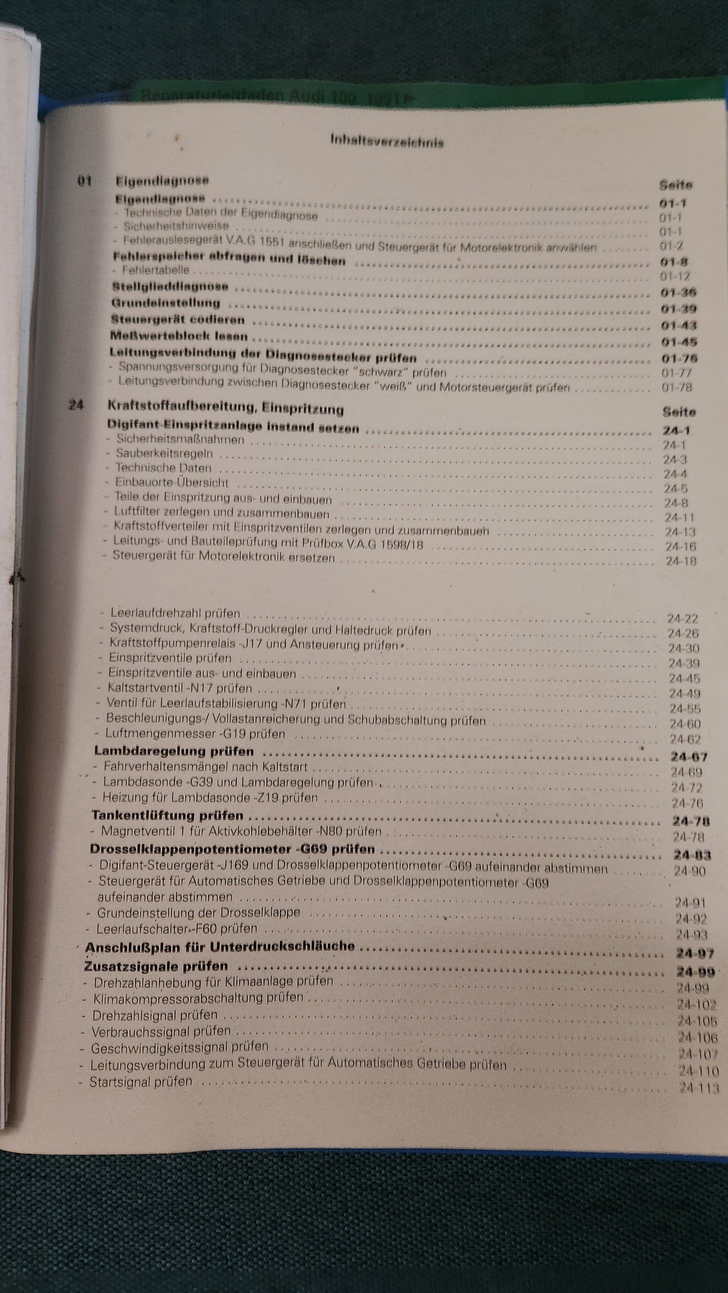 Audi 100 C4 ABK ADW Motor Reparaturleitfaden Werkstattbuch