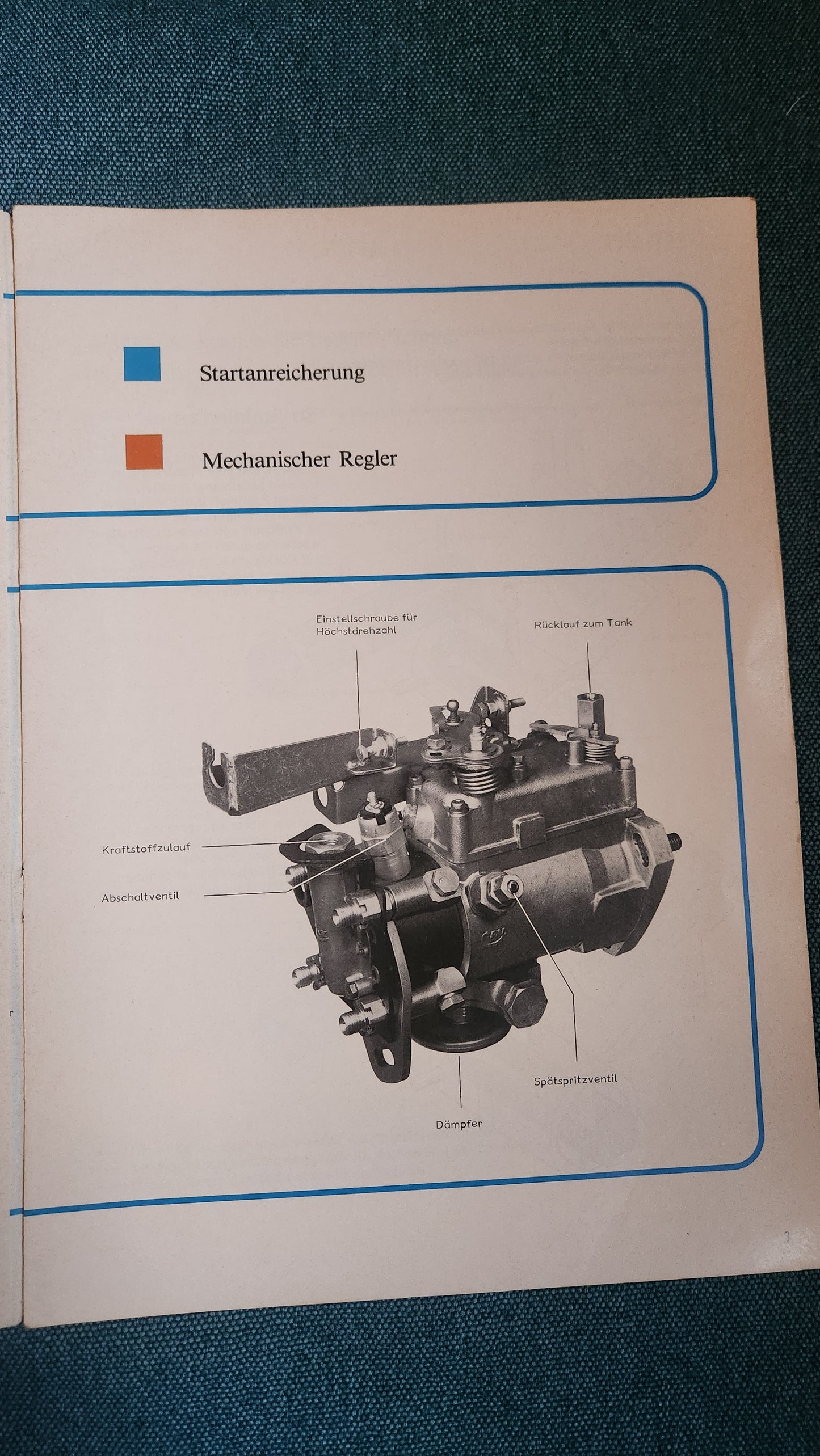 CAV-Verteiler-einspritzpumpe mit mechanischem Regler Selbststudienprogramm Werkstattbuch Reparaturleitfaden