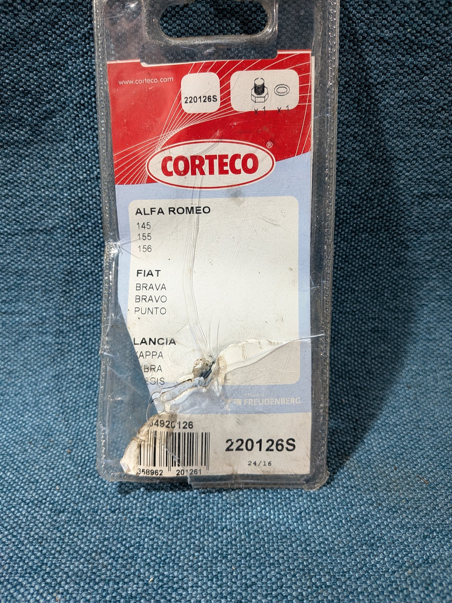 Oil drain plug Corteco Opel Astra H/Fiat/Barchetta/Brava/Bravo/Croma/Coupe/Ducato/Multipla/Lancia Delta 46476967 NOS/New A24
