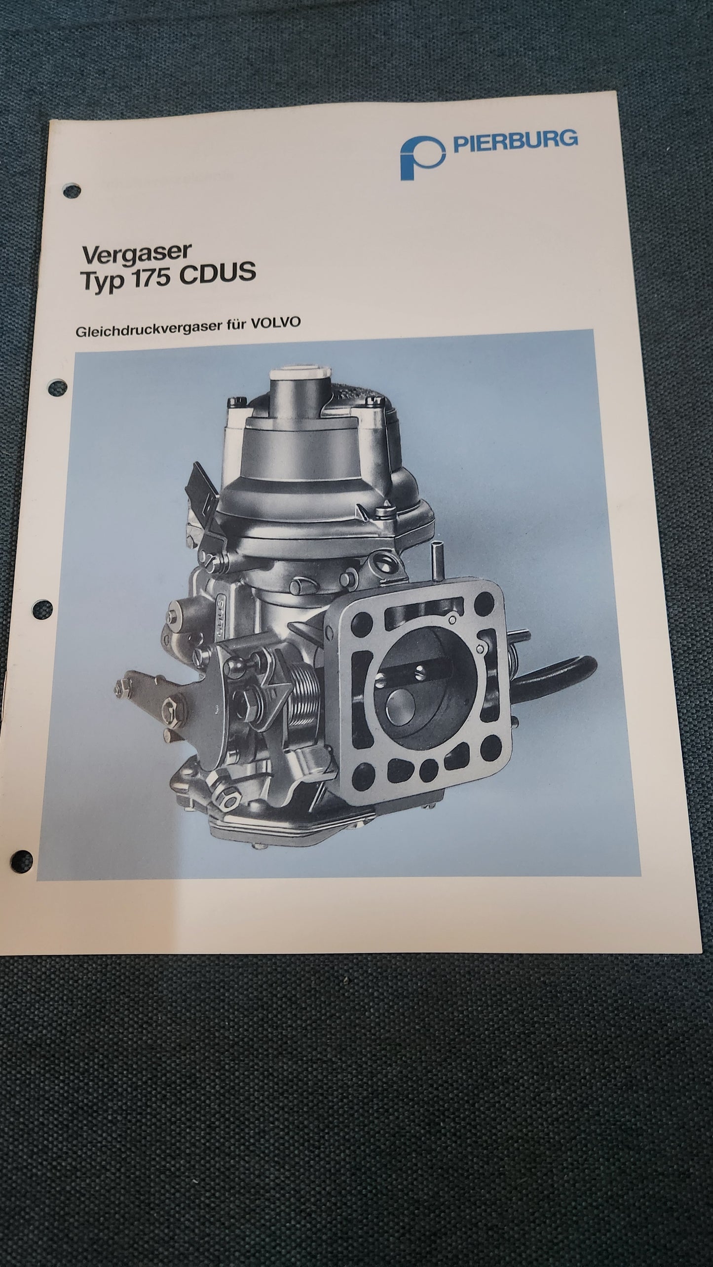 Vergaser Typ 175 CDUS Gleichdruckvergaser für Volvo Pierburg Reparaturleitfaden Werkstattbuch