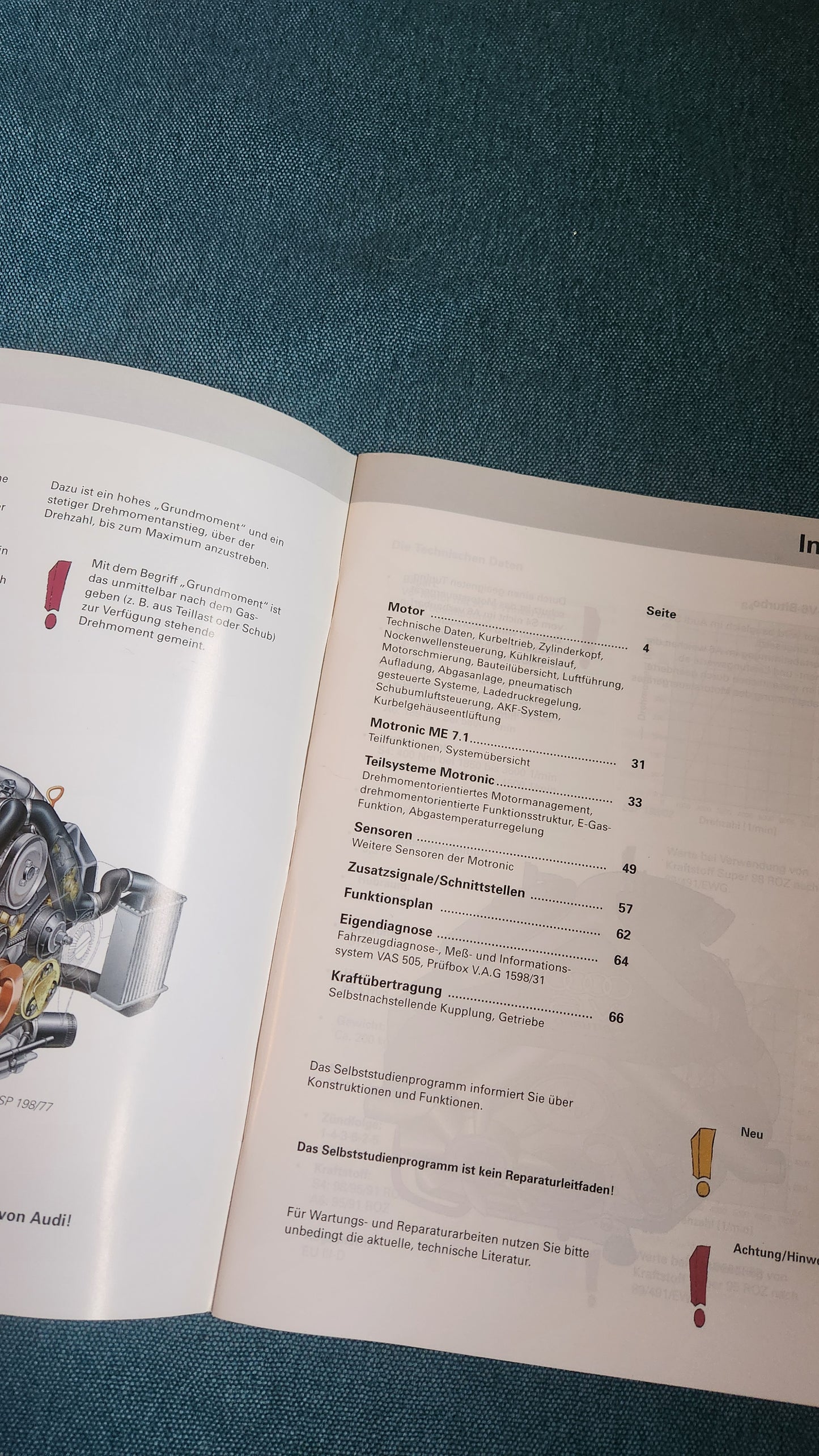 Audi A4 RS4 B5 The 2.7L V6 Biturbo Self-Study Program No. 198 Workshop Manual Repair Guide