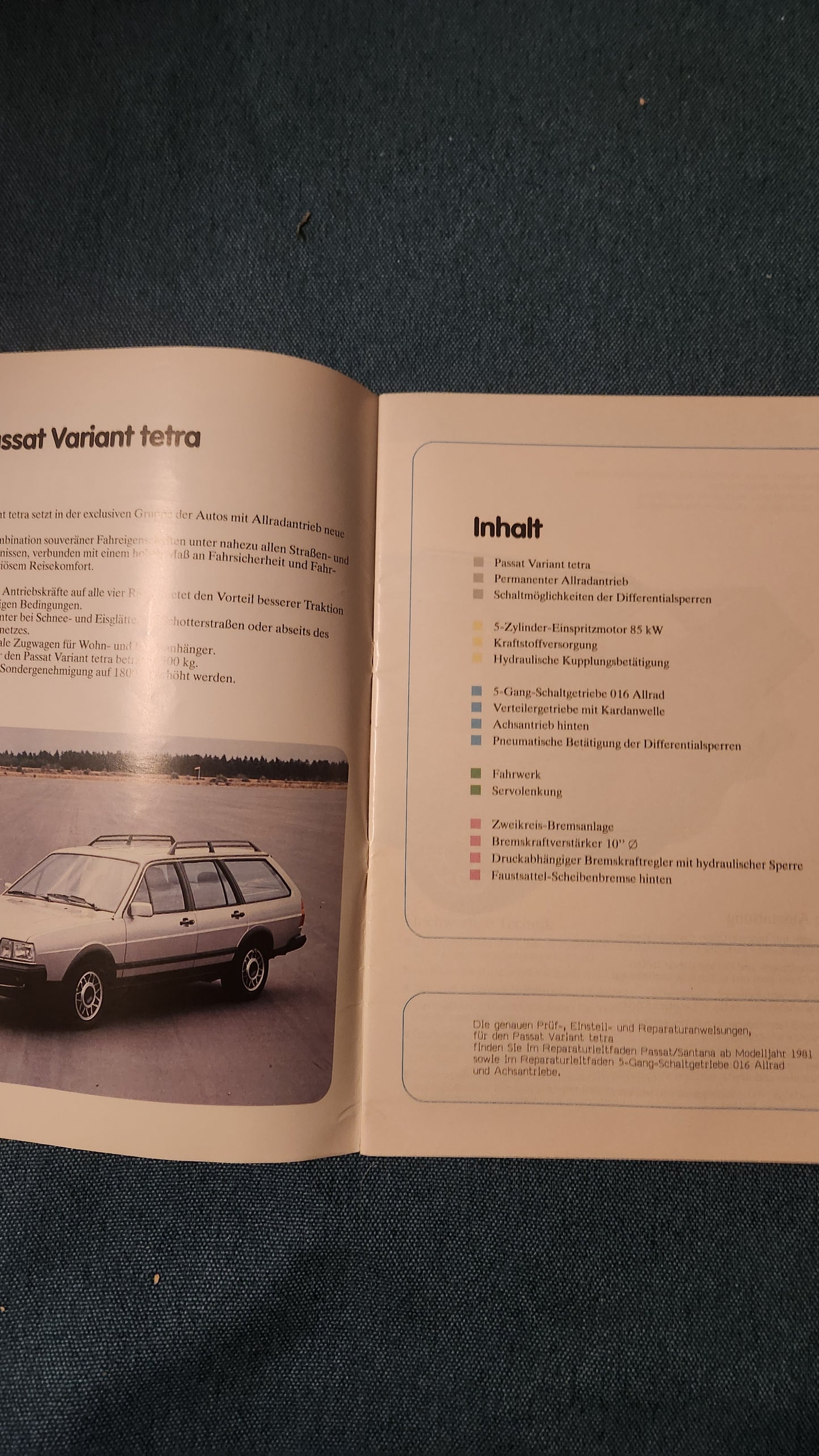 Passat 32B B2 Variant tetra Selbststudienpogramm Nr. 61 Werkstattbuch Reparaturleitfaden