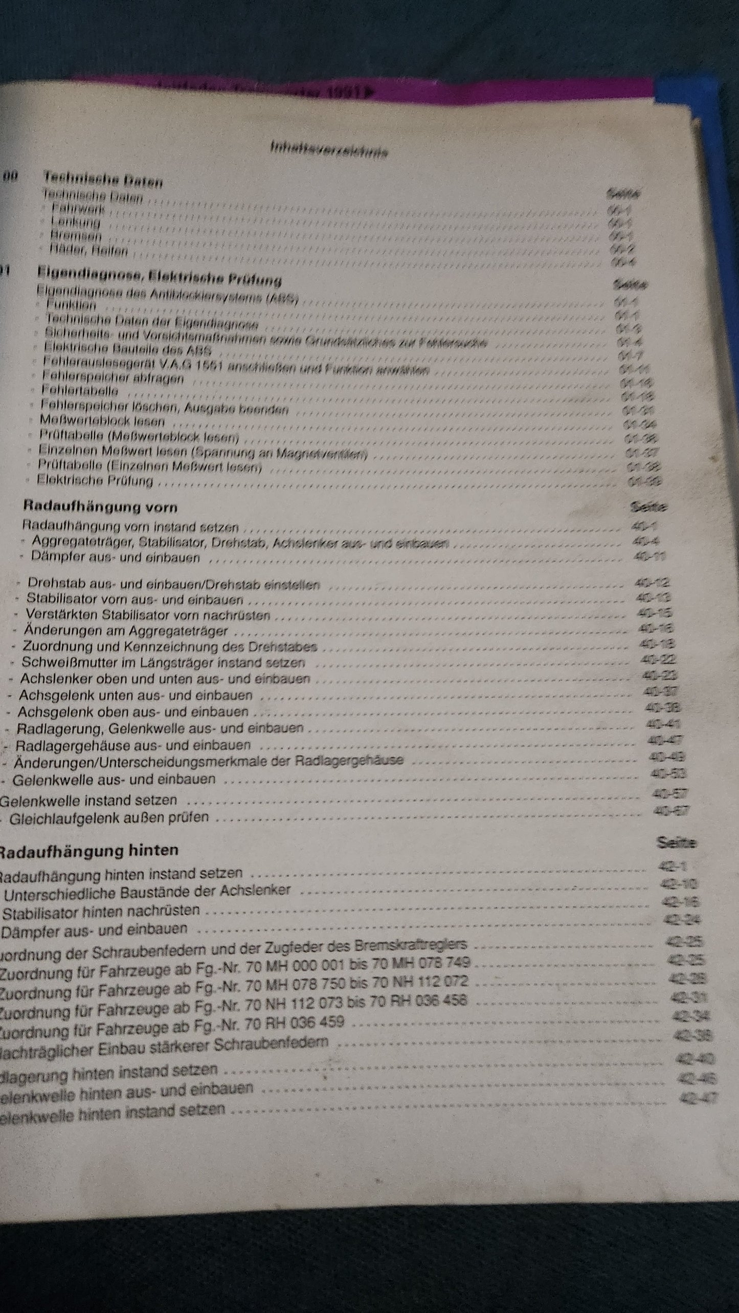 T4 Bus Fahrwerk Reparaturleitfaden Werkstattbuch