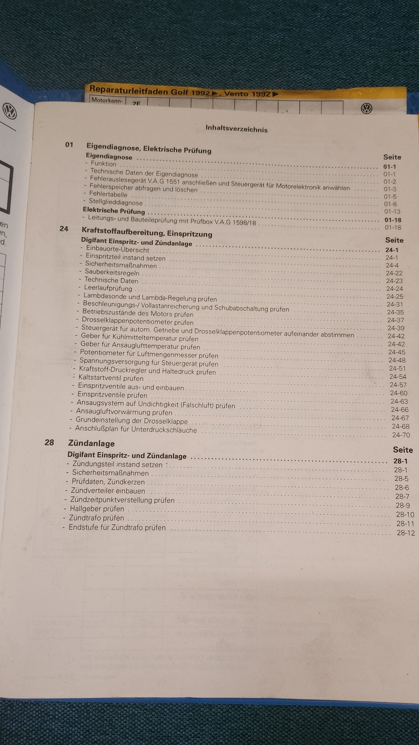 Golf 3/Vento 2E Engine Repair Manual Workshop Book