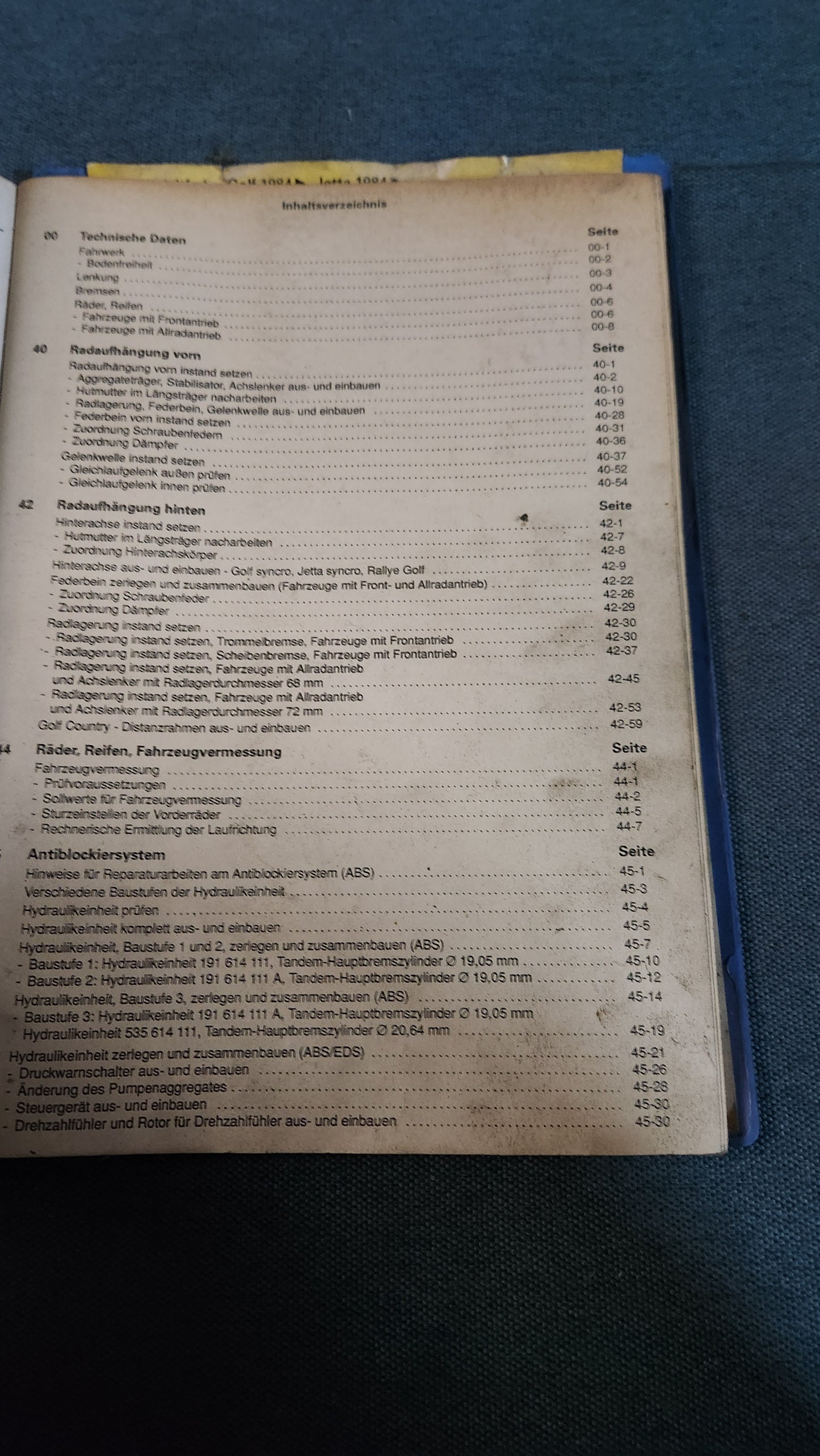 Golf 2 / Jetta 2 Fahrwerk Reparaturleitfaden Werkstattbuch