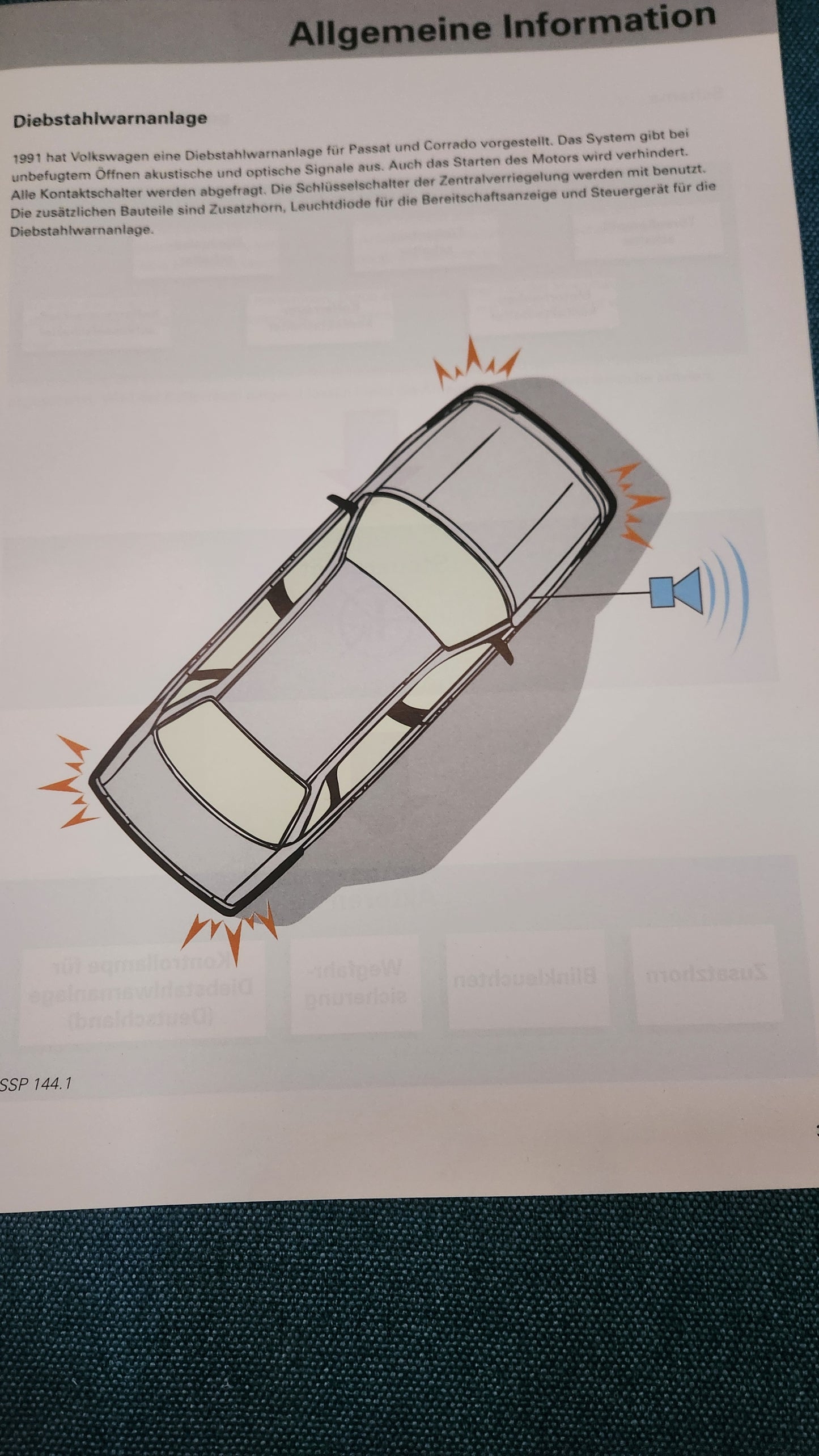 Anti-theft alarm system for Passat 35I B4 and Corrado Self-study program no. 144 Workshop manual Repair guide