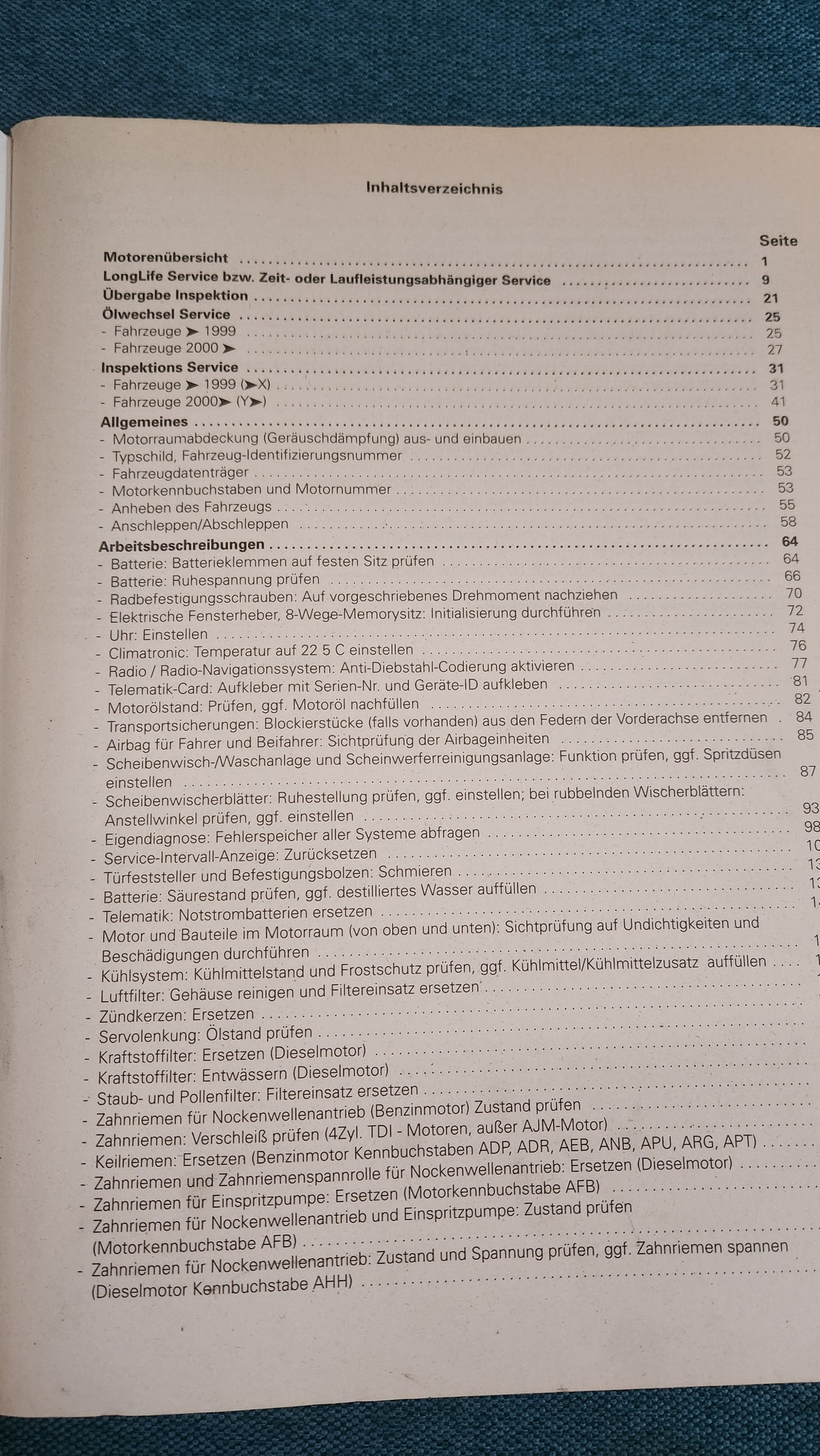 Passat 3B/BG Instandhaltung genau genommem Reparaturleitfaden Werkstattbuch