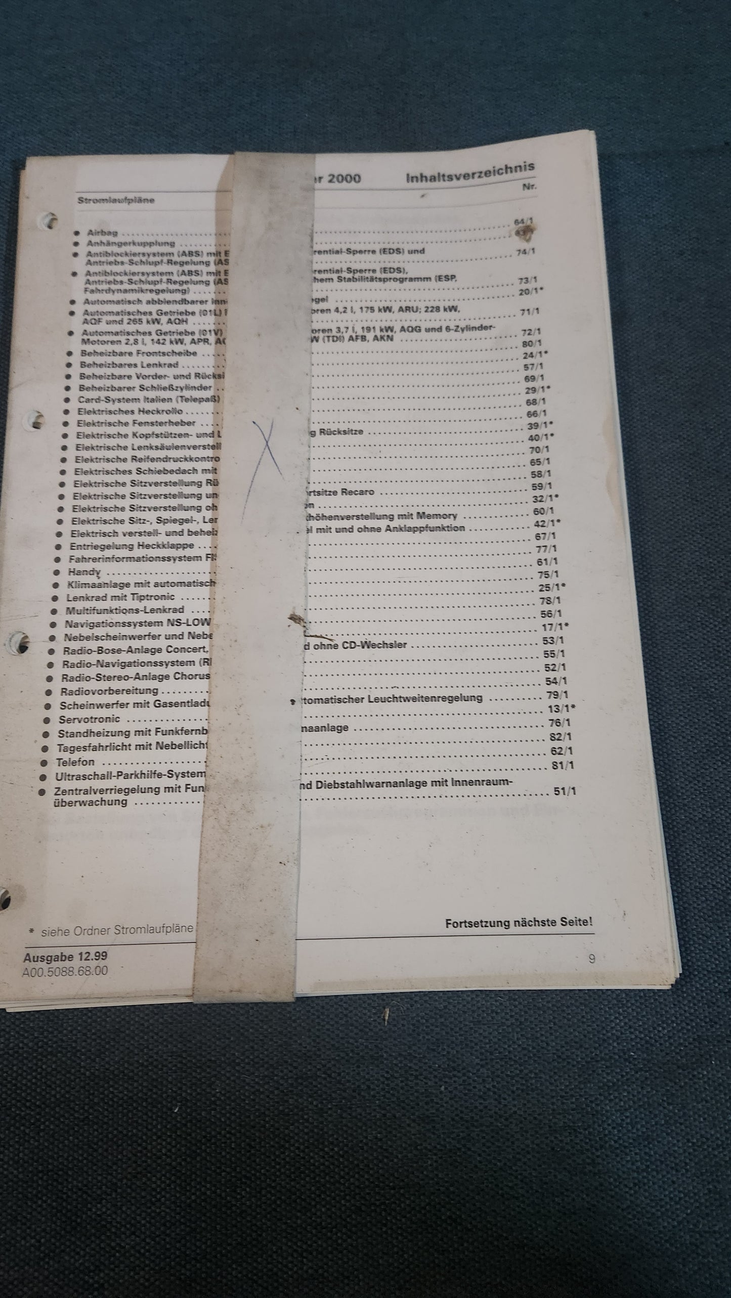 Audi A8 D2 Stromlaufpläne Werkstattbuch Reparaturleitfaden