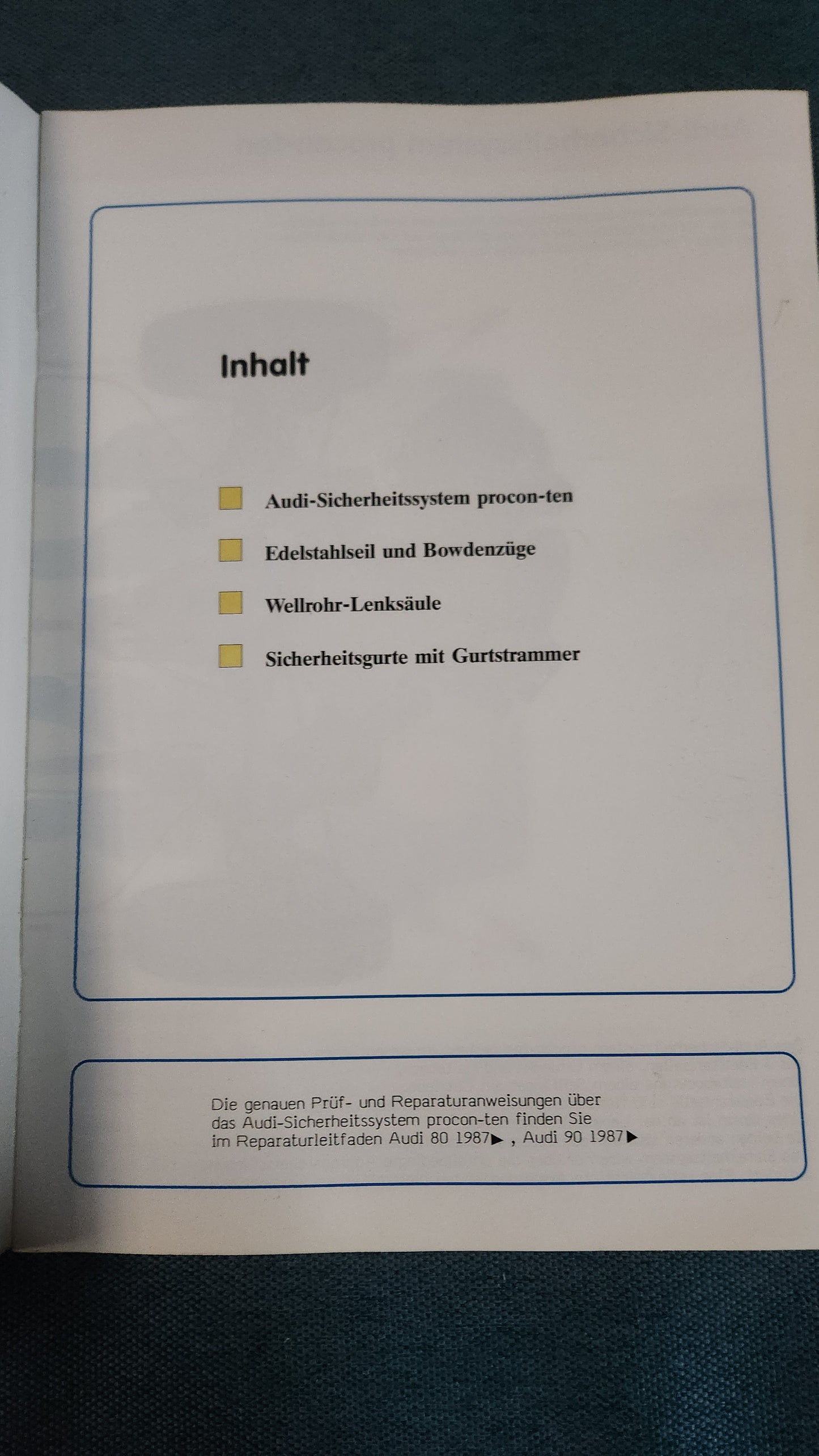Audi Sicherheitssystem procon-ten im Audi 80/90 B3