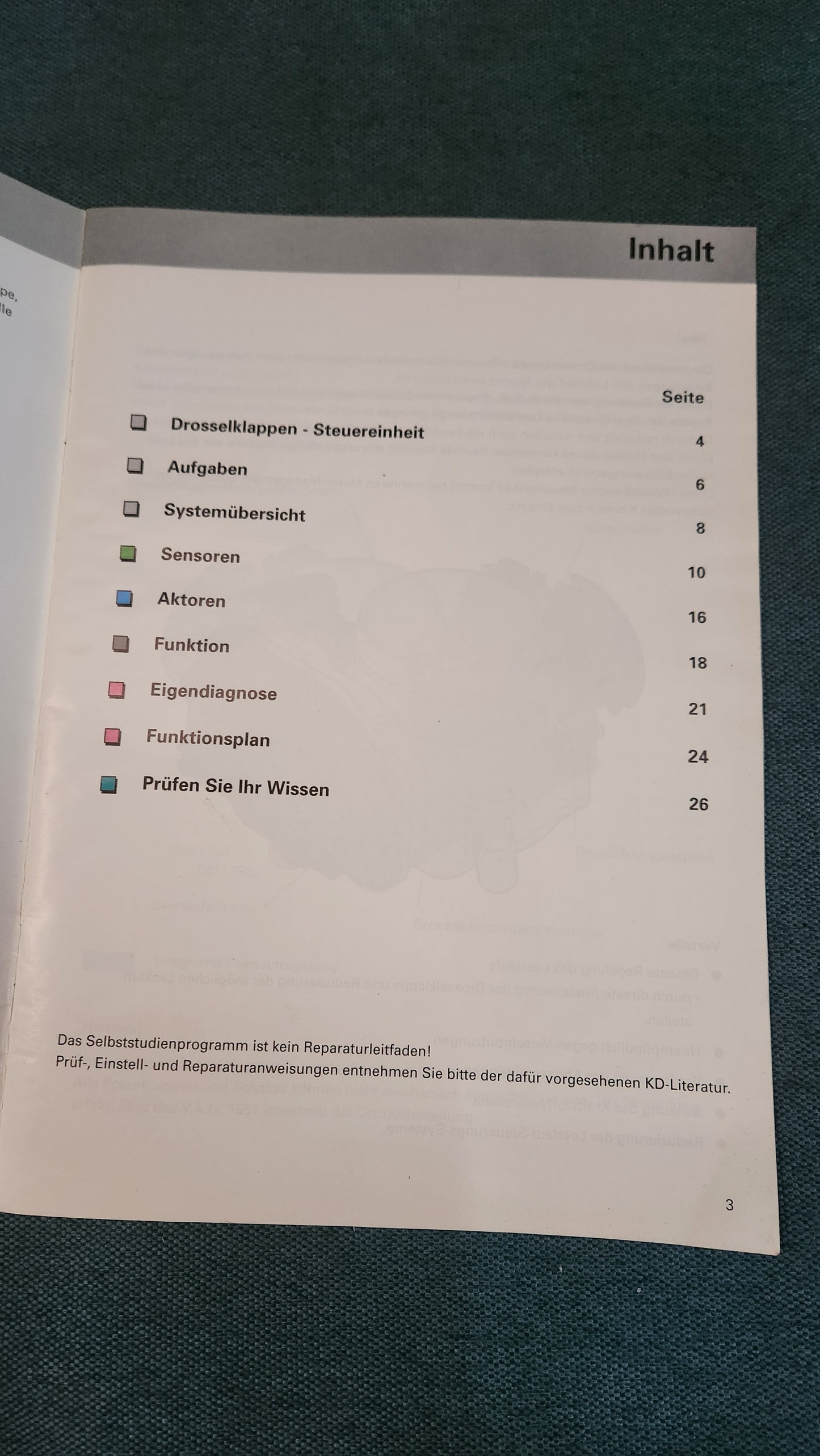 Drosselklappen Steuereinheit Konstruktion und Funktion Selbststudienprogramm Nr. 173 Reparaturleitfaden Werkstattbuch