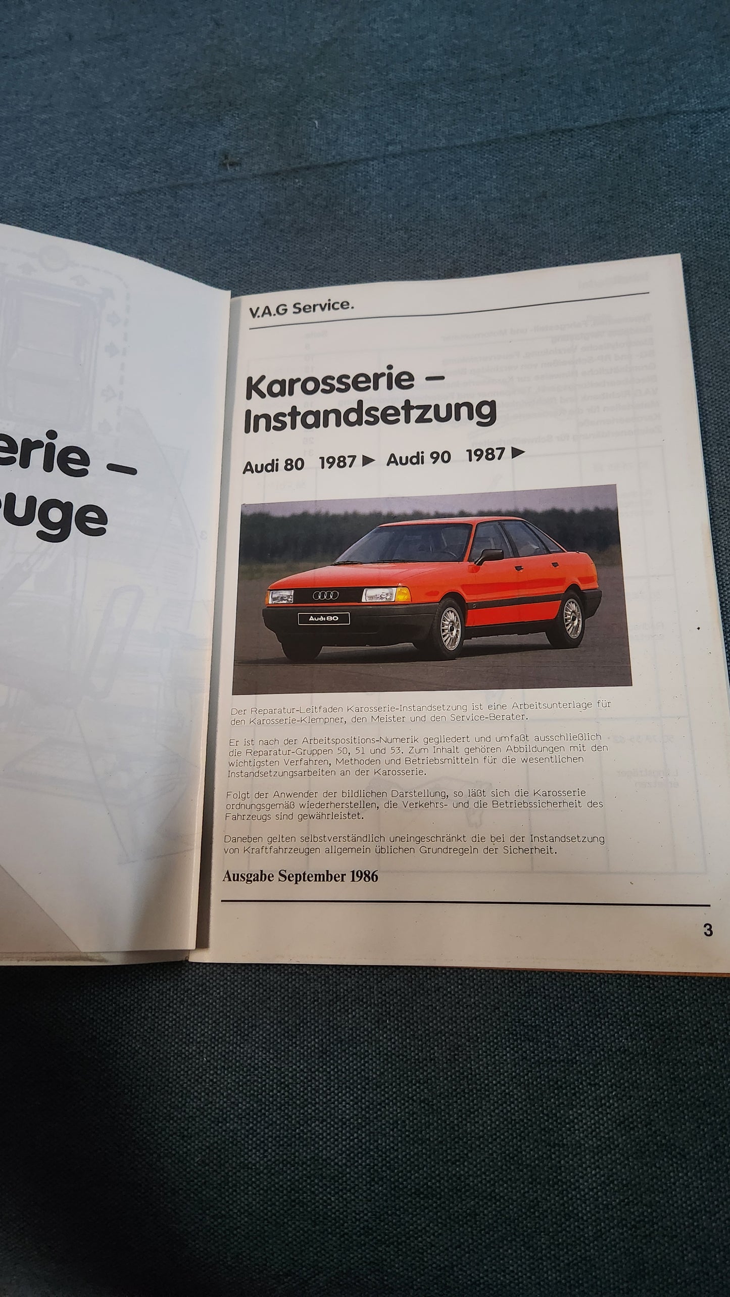 Audi 80/90 B3 Karosserie Instandsetzung Reparaturleitfaden Werkstattbuch