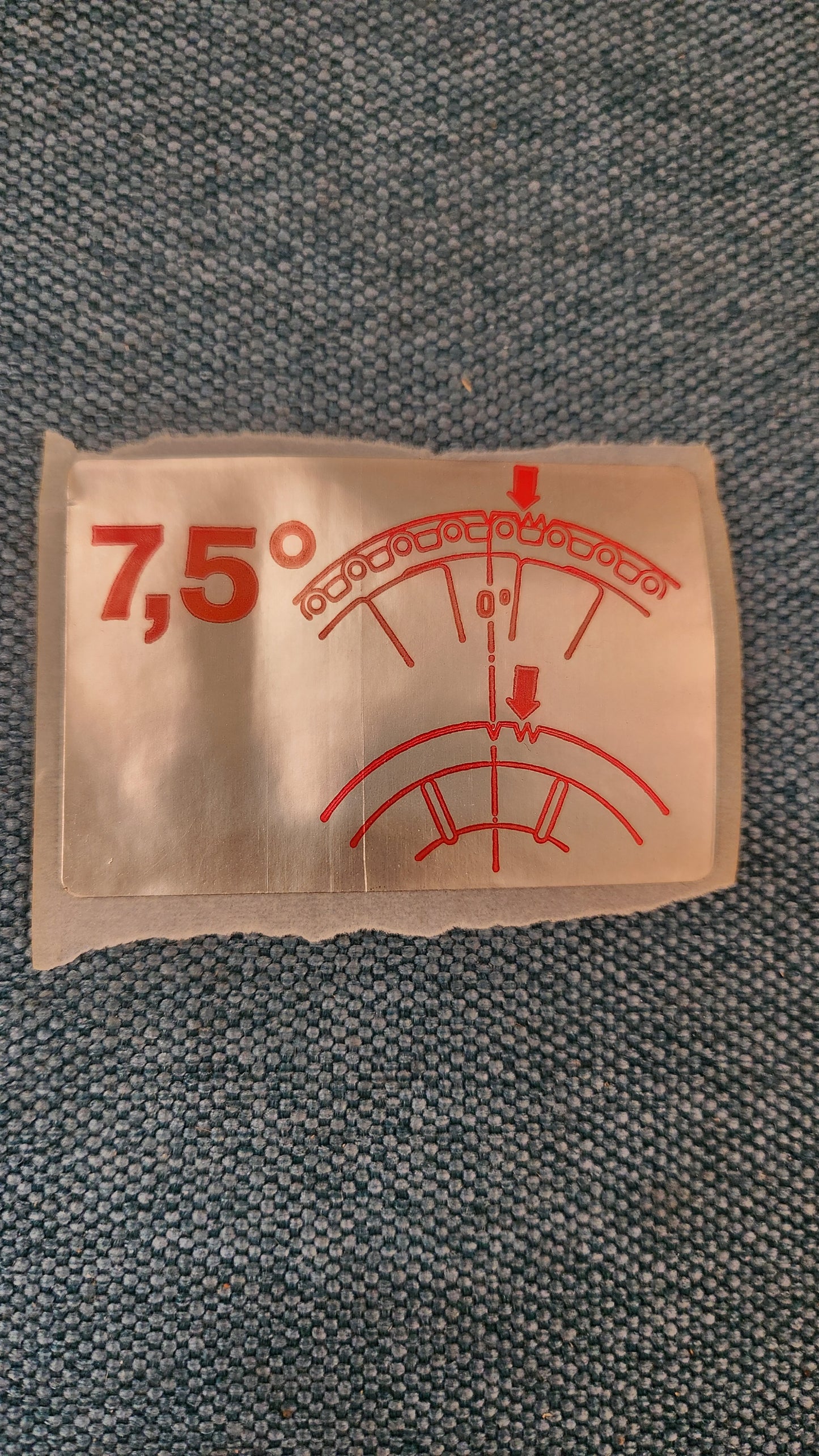Ignition timing sticker 7.5° Beetle/T1/T2/Type 3 111100173A Nos K3