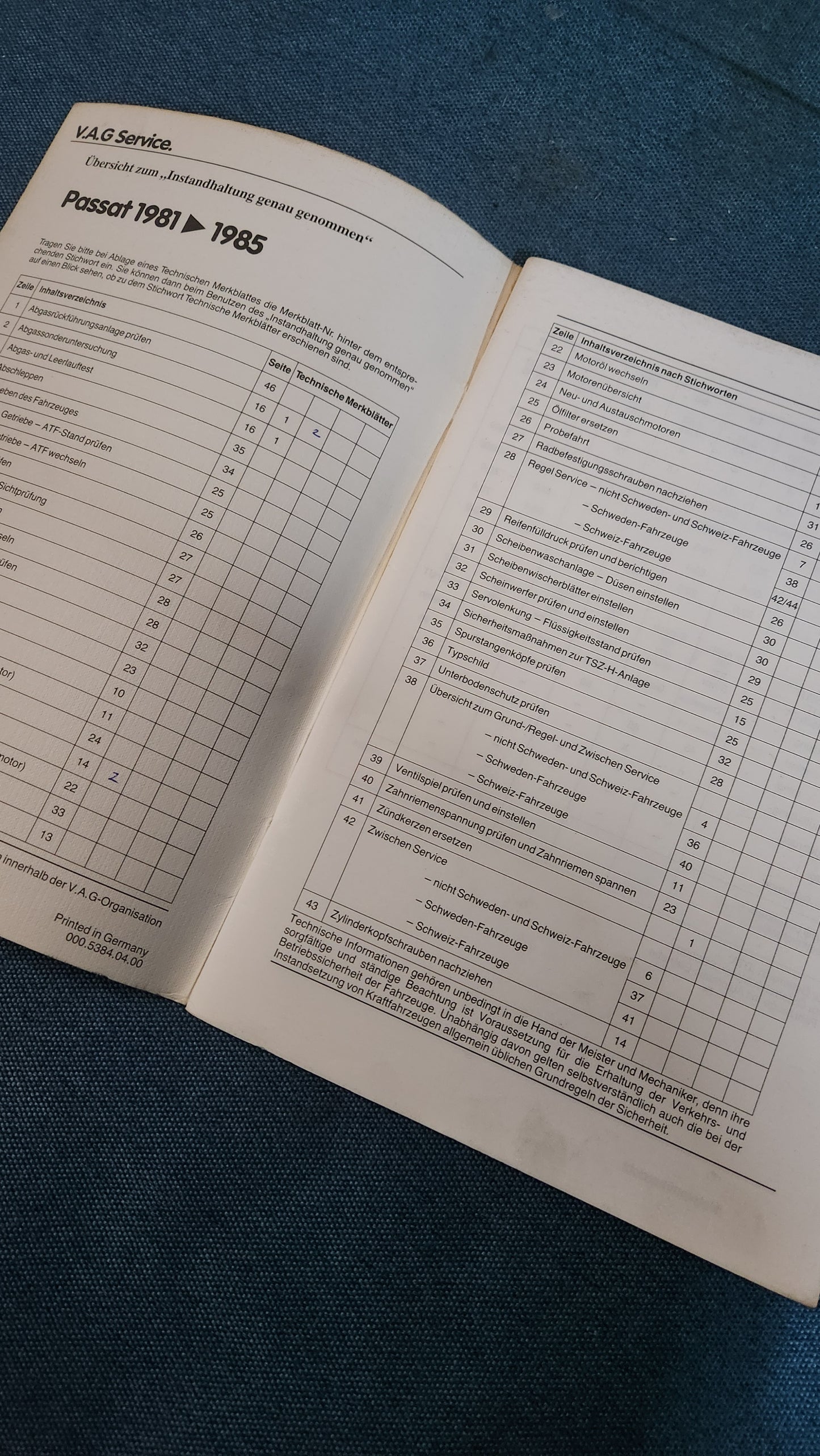 Instandhaltung genau genommen Passat B2 32B 1981-1985 Reparaturleitfaden Werkstattbuch