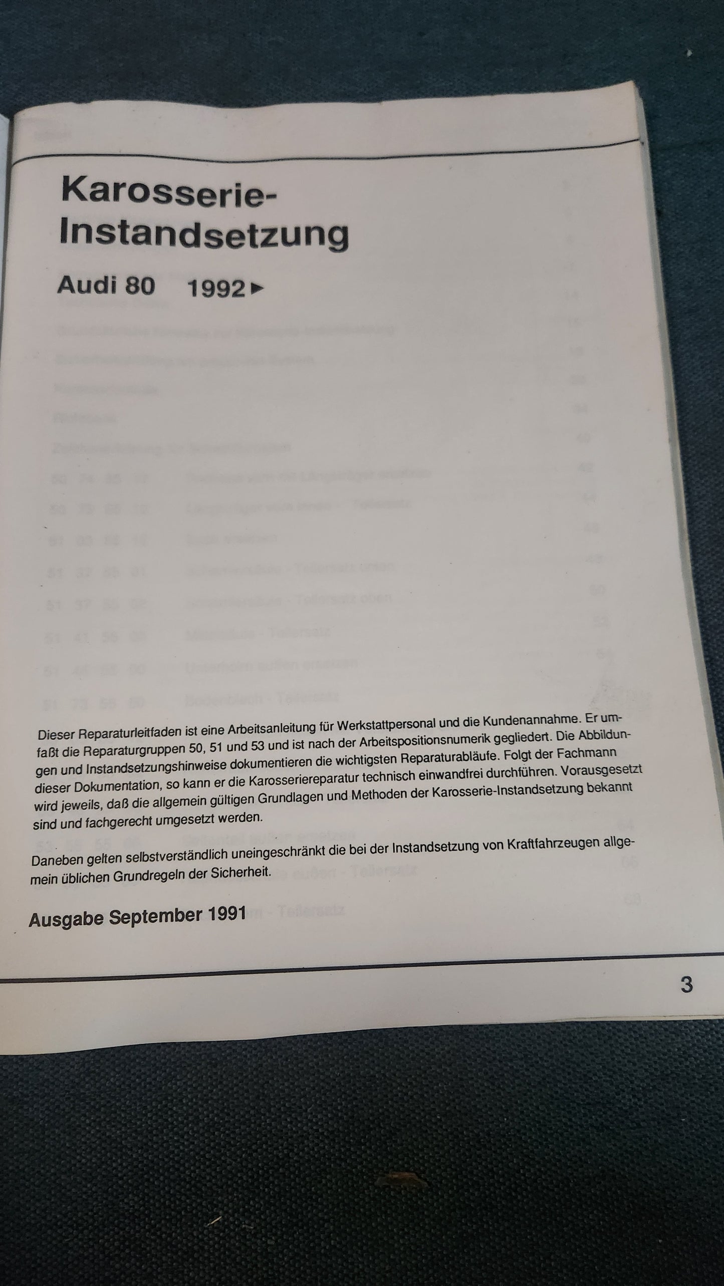 Audi 80 B4 1992 Karosserie Instandsetzung Reparaturleitfaden Werkstattbuch