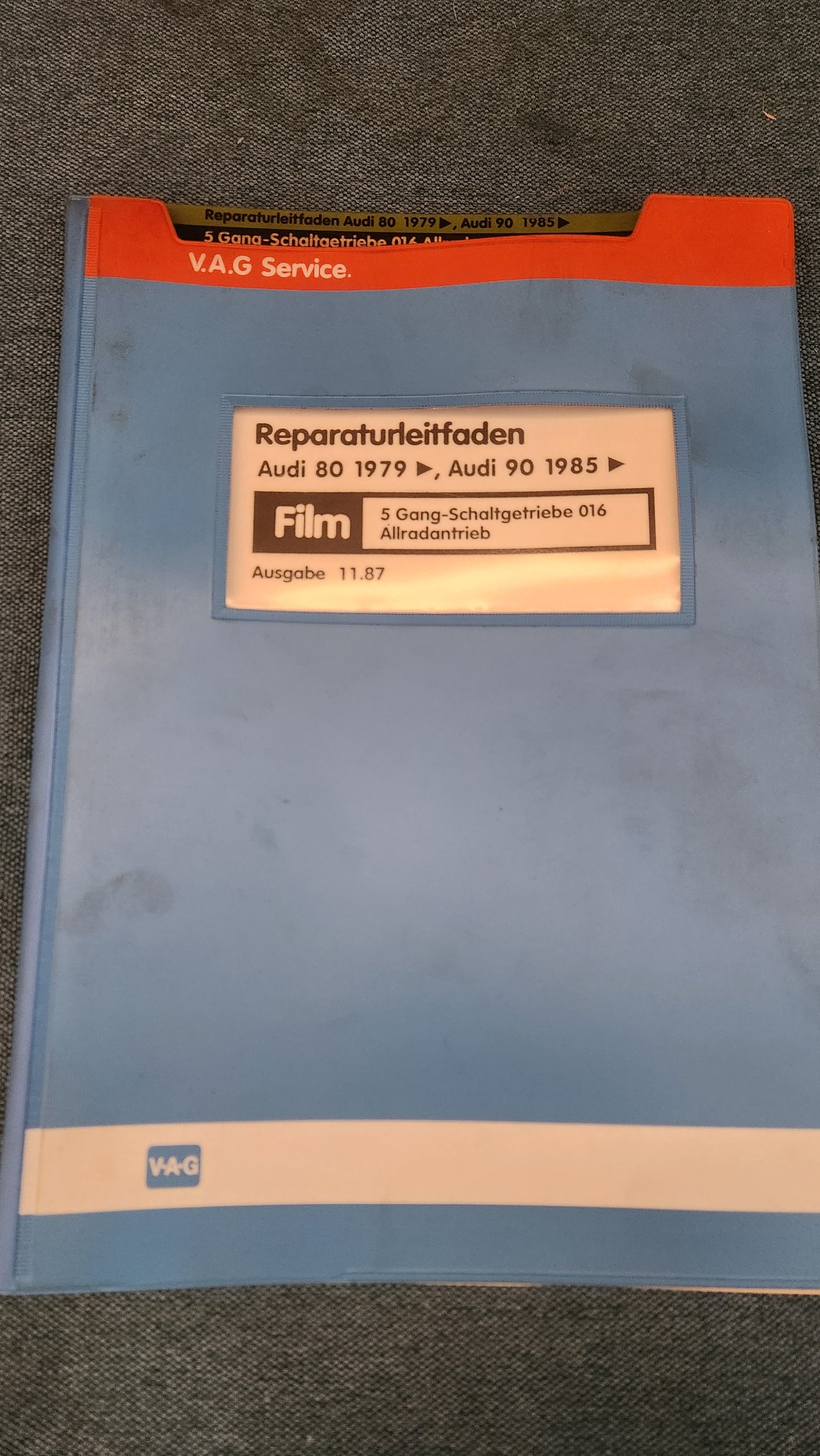 Audi 80 B2 Type 81/85 5-speed manual transmission 016 all-wheel drive microfiche repair manual workshop manual