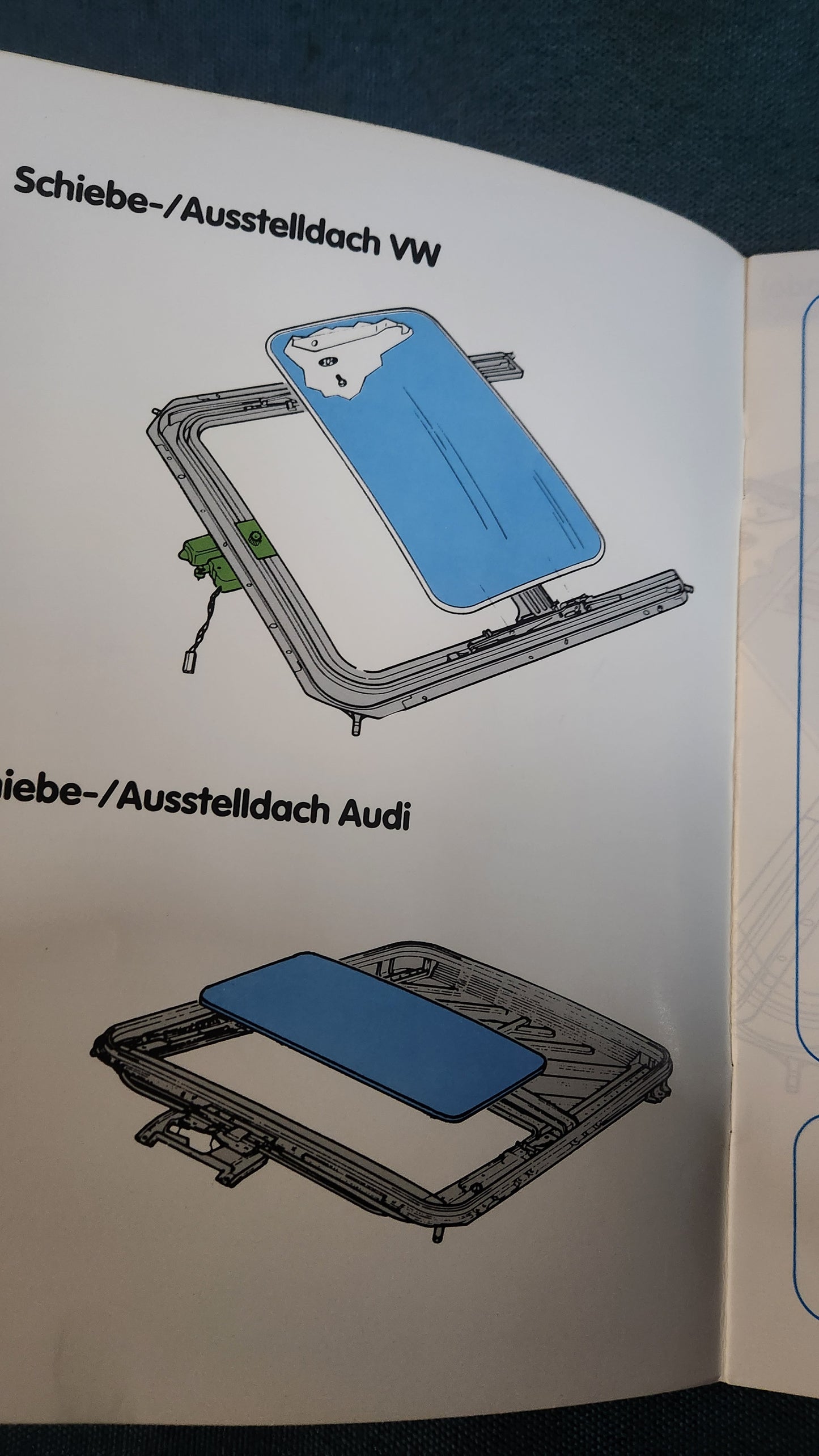 Schiebe-/Ausstelldächer für VW und Audi Selbststudienprogramm Nr. 107 Reparaturleitfaden Werkstattbuch