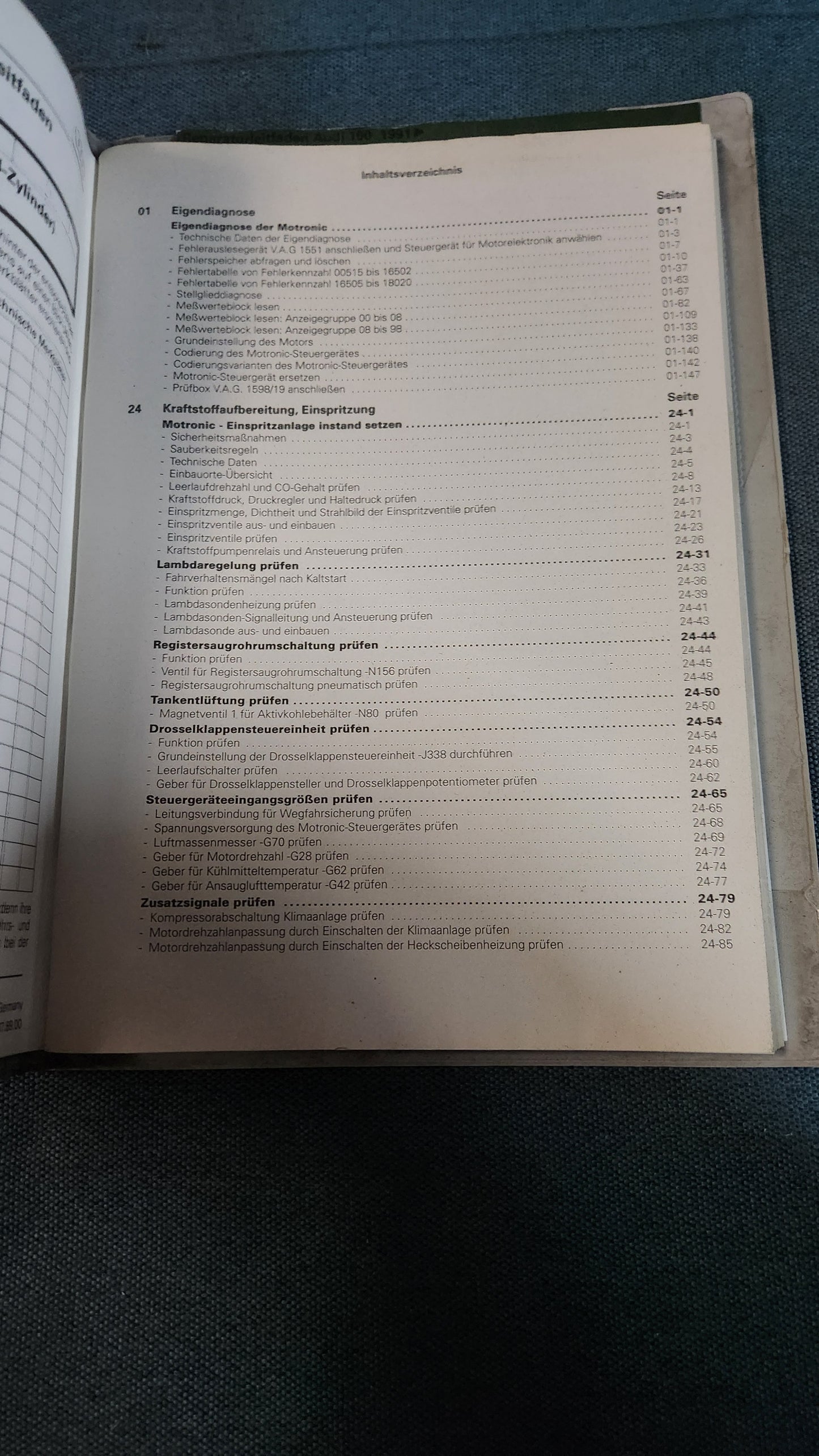 Audi 100 C4 ADR Motor Reparaturleitfaden Werkstatt