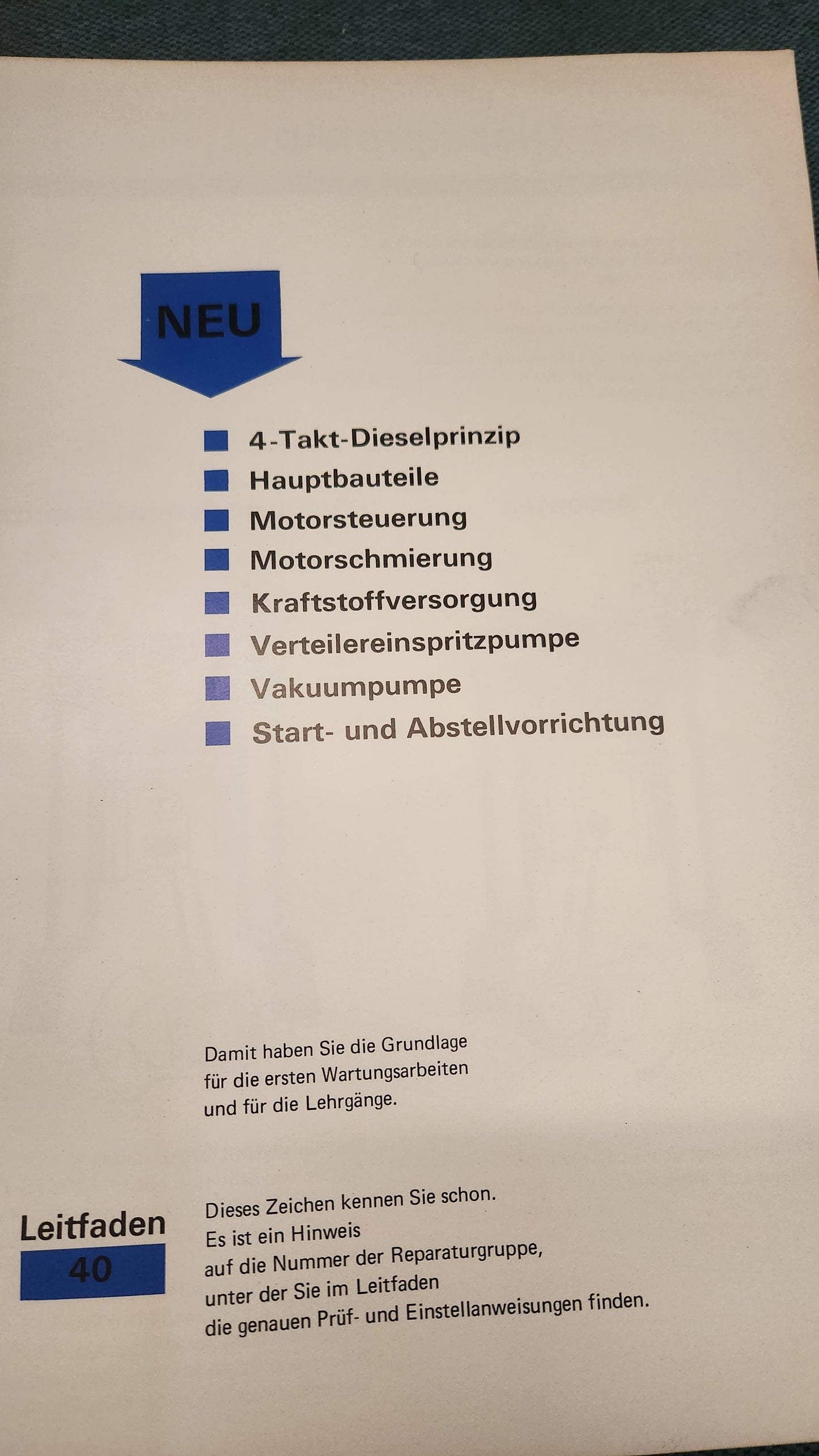 Der LT 1 Dieselmotor Selbststudienpogramm Nr.12 Werkstattbuch Reparaturleitfaden