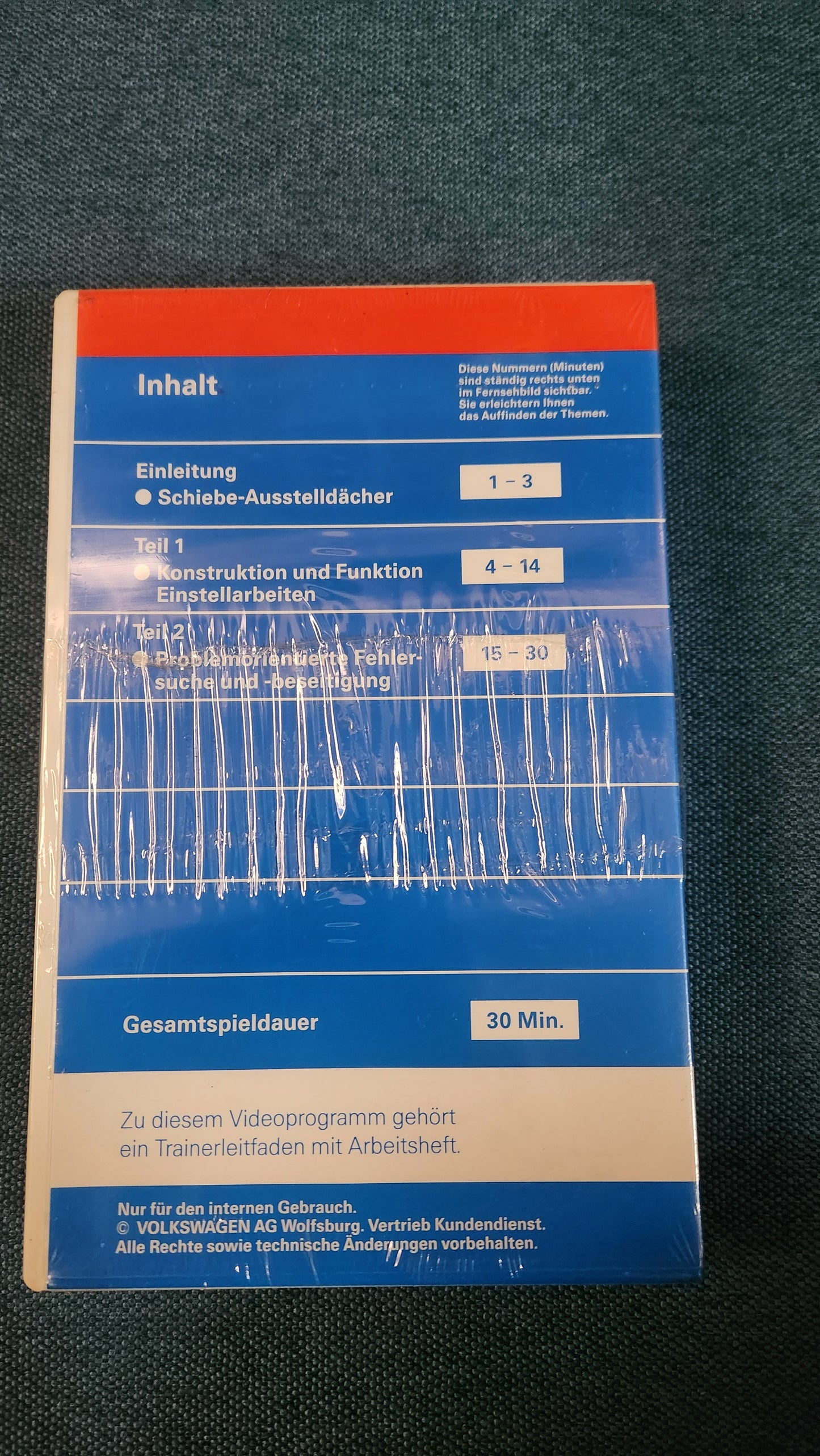Schiebe-Austelldächer in Volkswagen und Audi Reparaturleitfaden Werkstattfilm VHS
