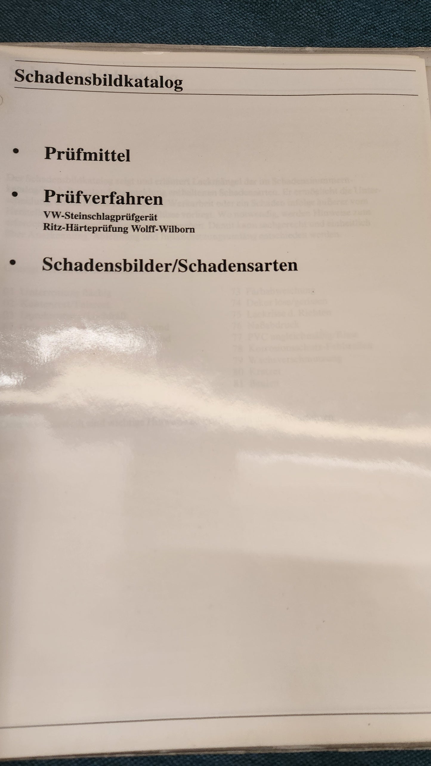 Beurteilung von Fahrzeuglackierungen Vw/Audi Reparaturleitfaden Werkstattbuch