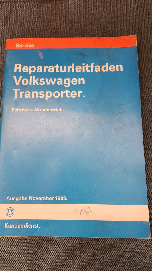 Transporter T3 Bus Fahrwerk Allradantrieb Reparaturleitfaden Werkstattbuch
