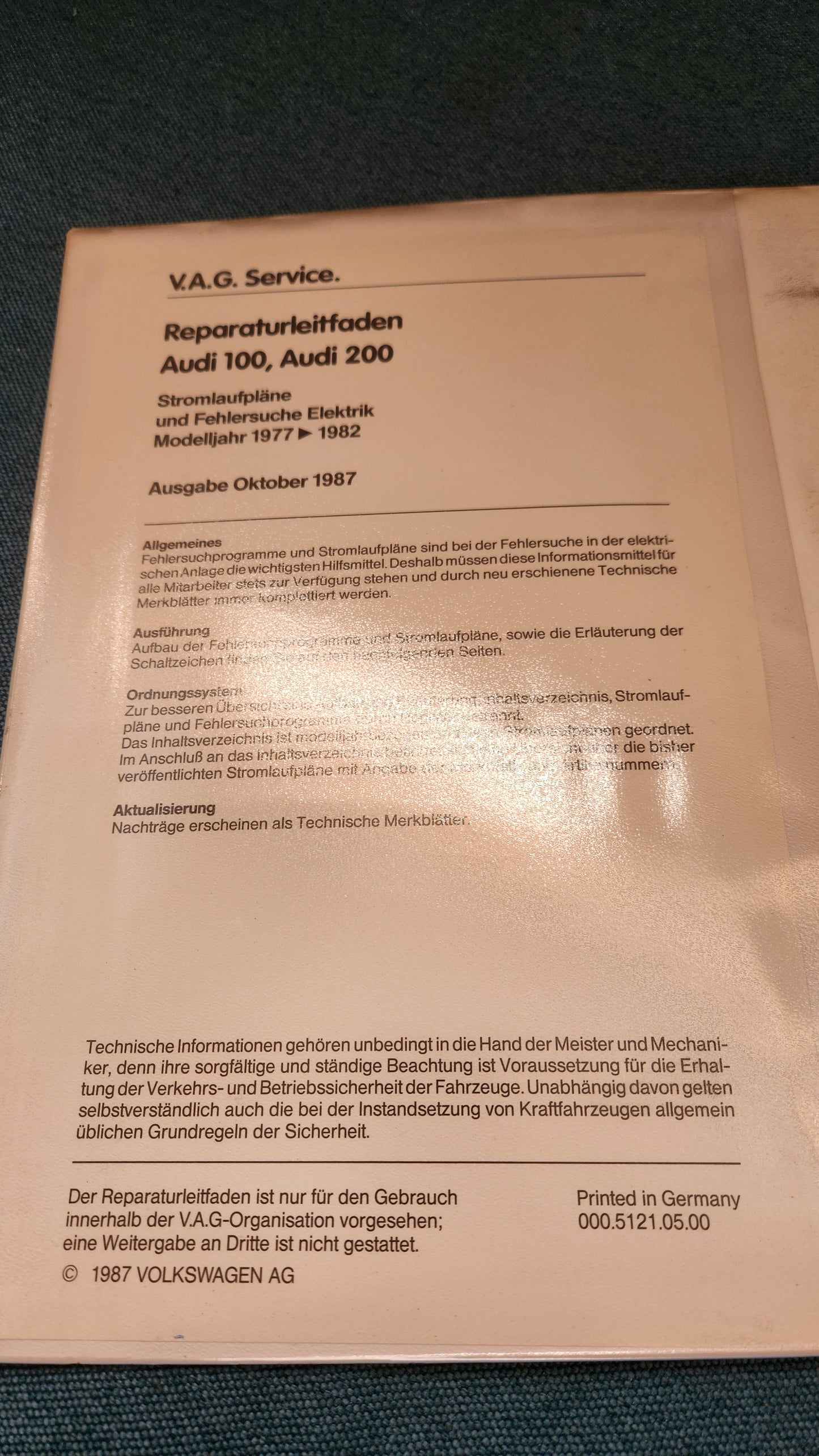 Audi 100/200 C2 Stromlaufpläne Reparaturleitfaden Werkstattbuch Z3
