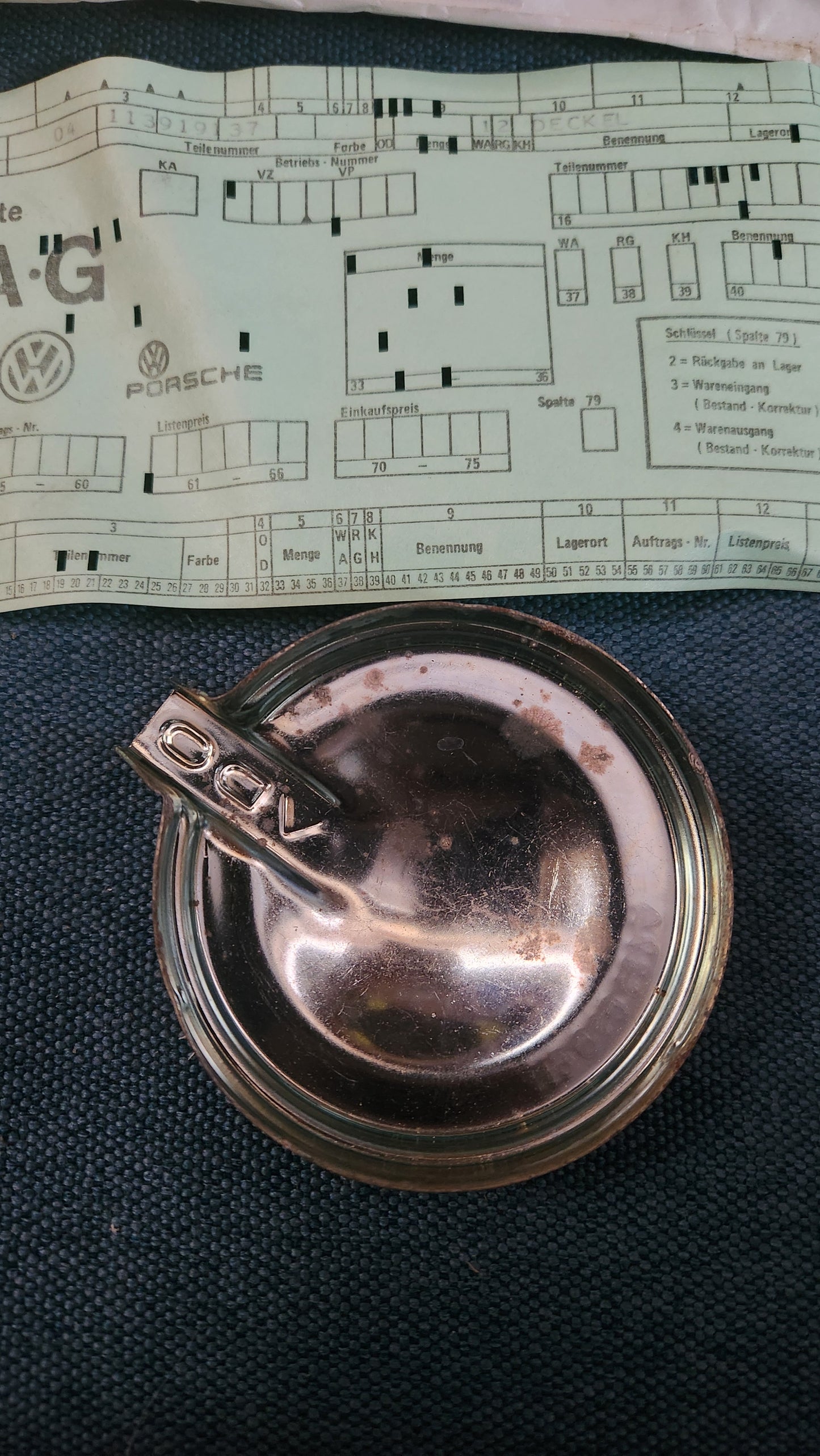 Tankgeberdeckel Vw Käfer Typ 1 VDO 113919137 Nos S3