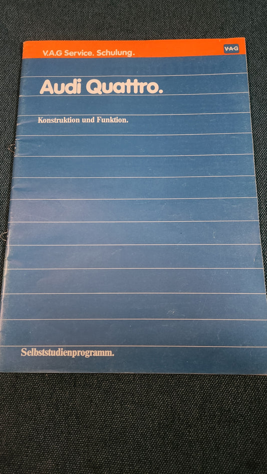 Audi 80/90 B2 Typ 85 Quattro  Selbststudienpogramm  Werkstattbuch Reparaturleitfaden